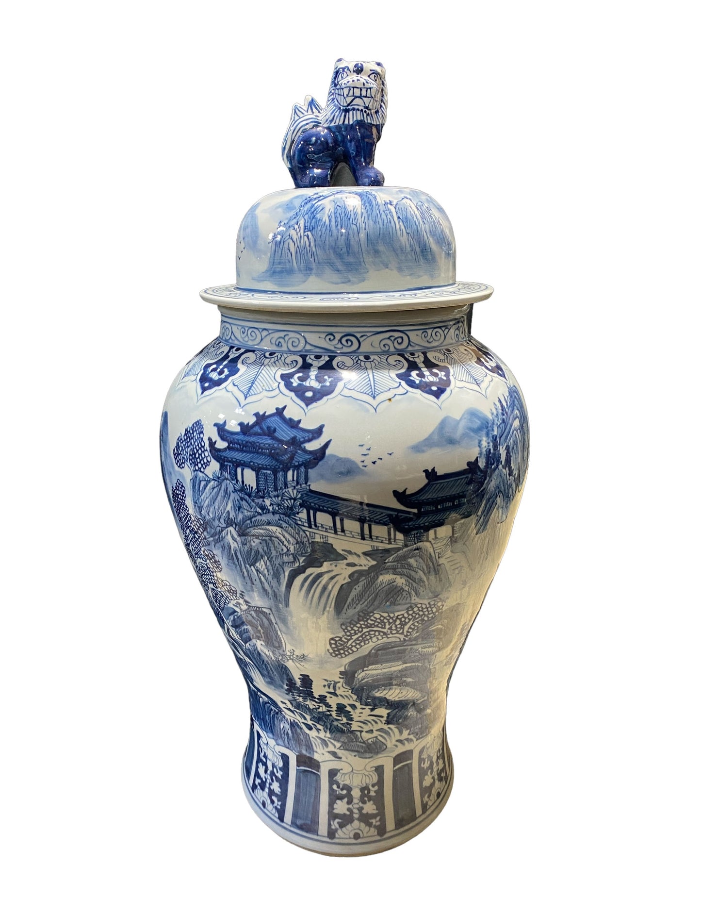 # 7199/954 Large Chinese B & W Porcelain Ginger Jar 37 " H