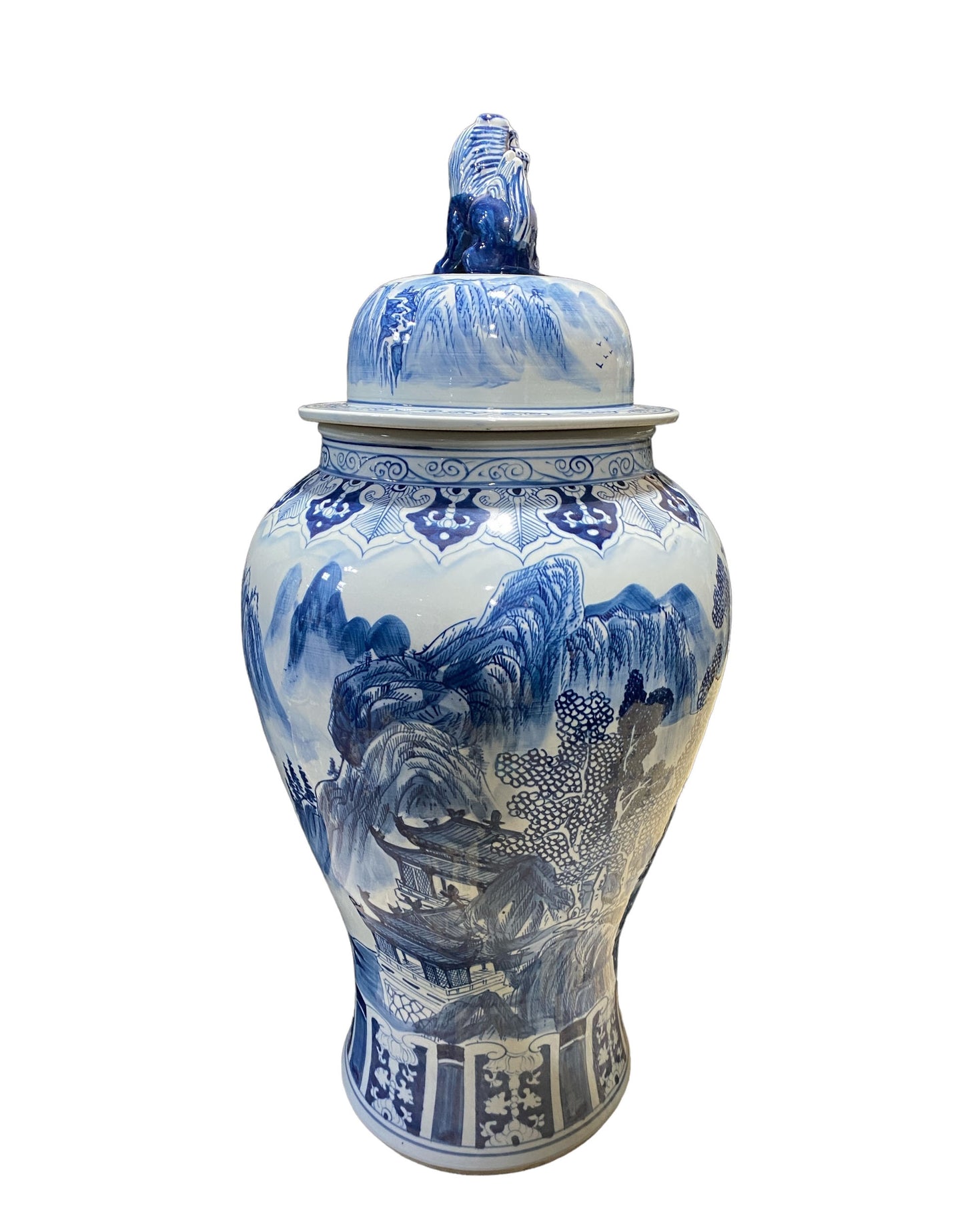 # 7199/954 Large Chinese B & W Porcelain Ginger Jar 37 " H