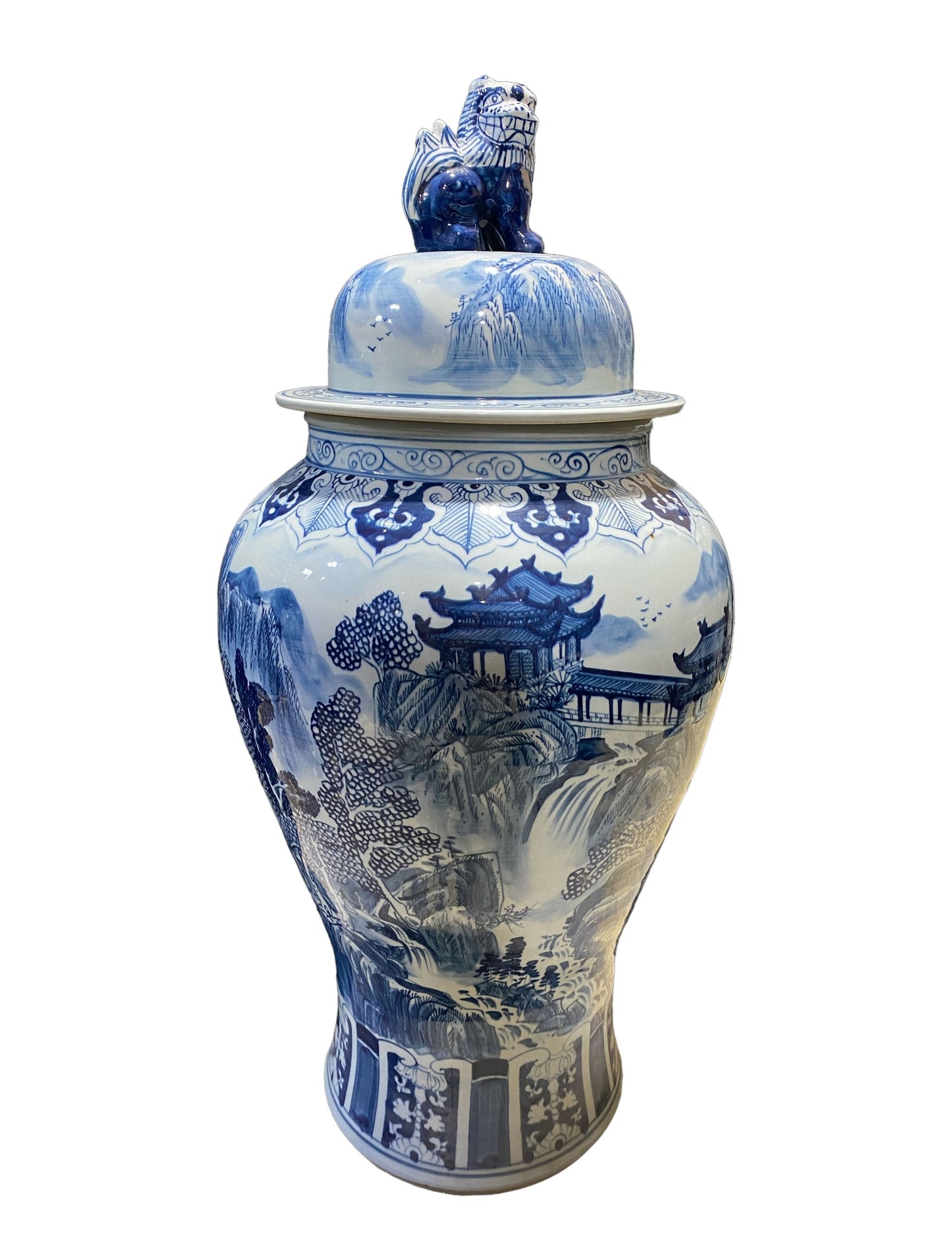 # 7199/954 Large Chinese B & W Porcelain Ginger Jar 37 " H