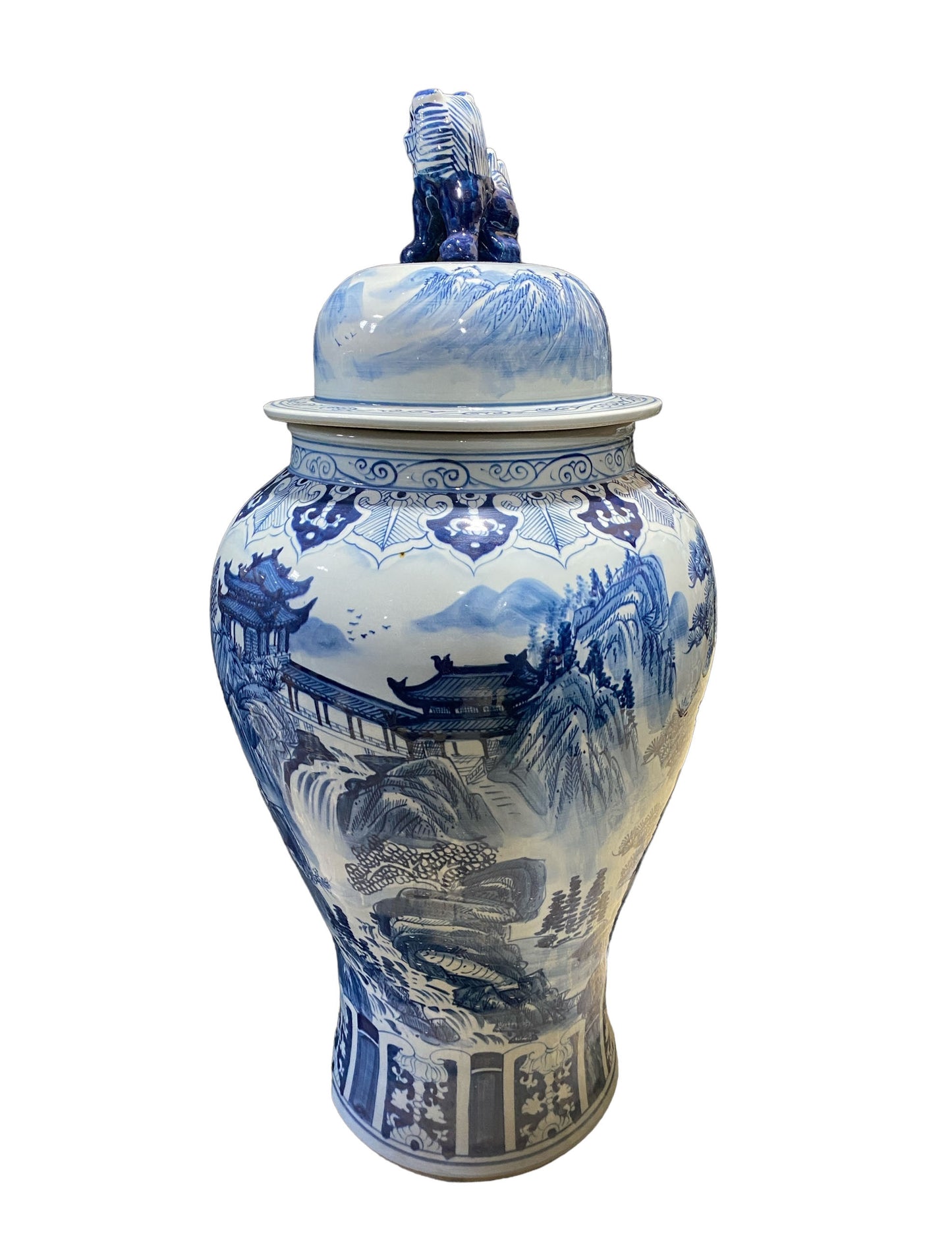 # 7199/954 Large Chinese B & W Porcelain Ginger Jar 37 " H