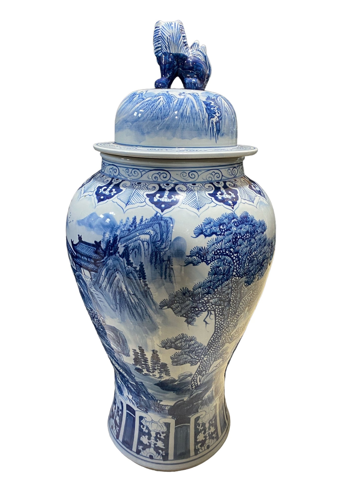 # 7199/954 Large Chinese B & W Porcelain Ginger Jar 37 " H