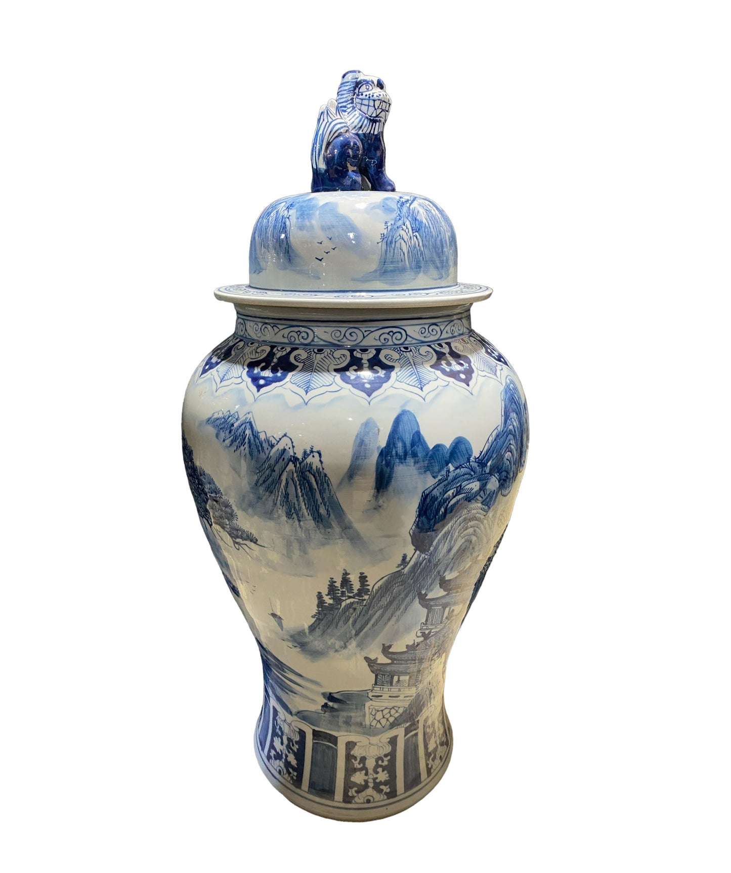 # 7199/954 Large Chinese B & W Porcelain Ginger Jar 37 " H