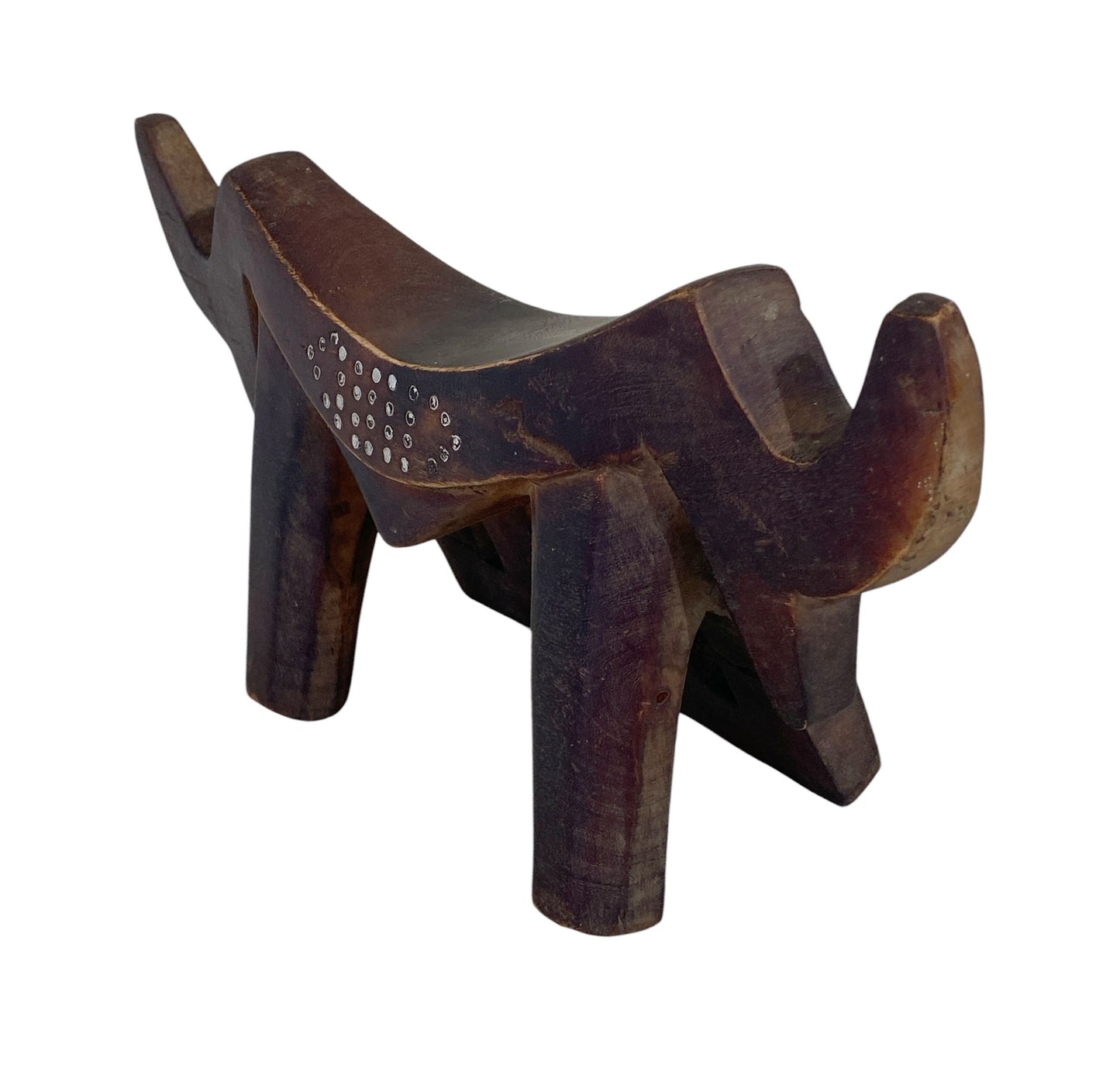 #1939 Superb Dinka Headrest W/ Metal Studs South Sudan African 15" W