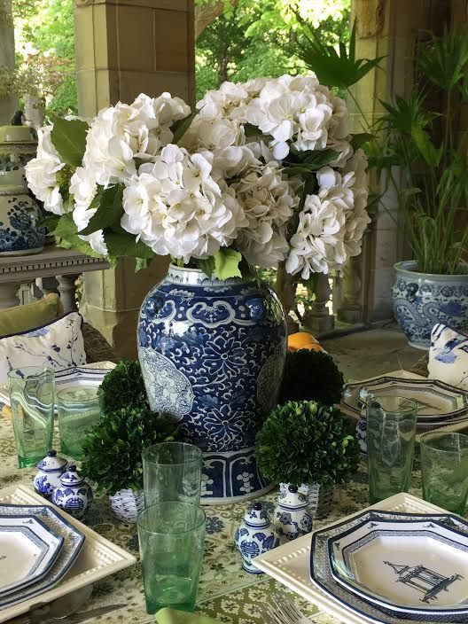 #5786 Chinoiserie Egg Shaped Blue and White Vase 16" H