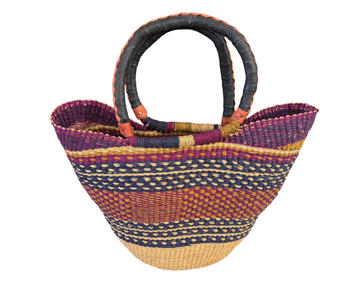 #4/6724/24 LG African Ghanian Bolga Basket 20" H by 19" W