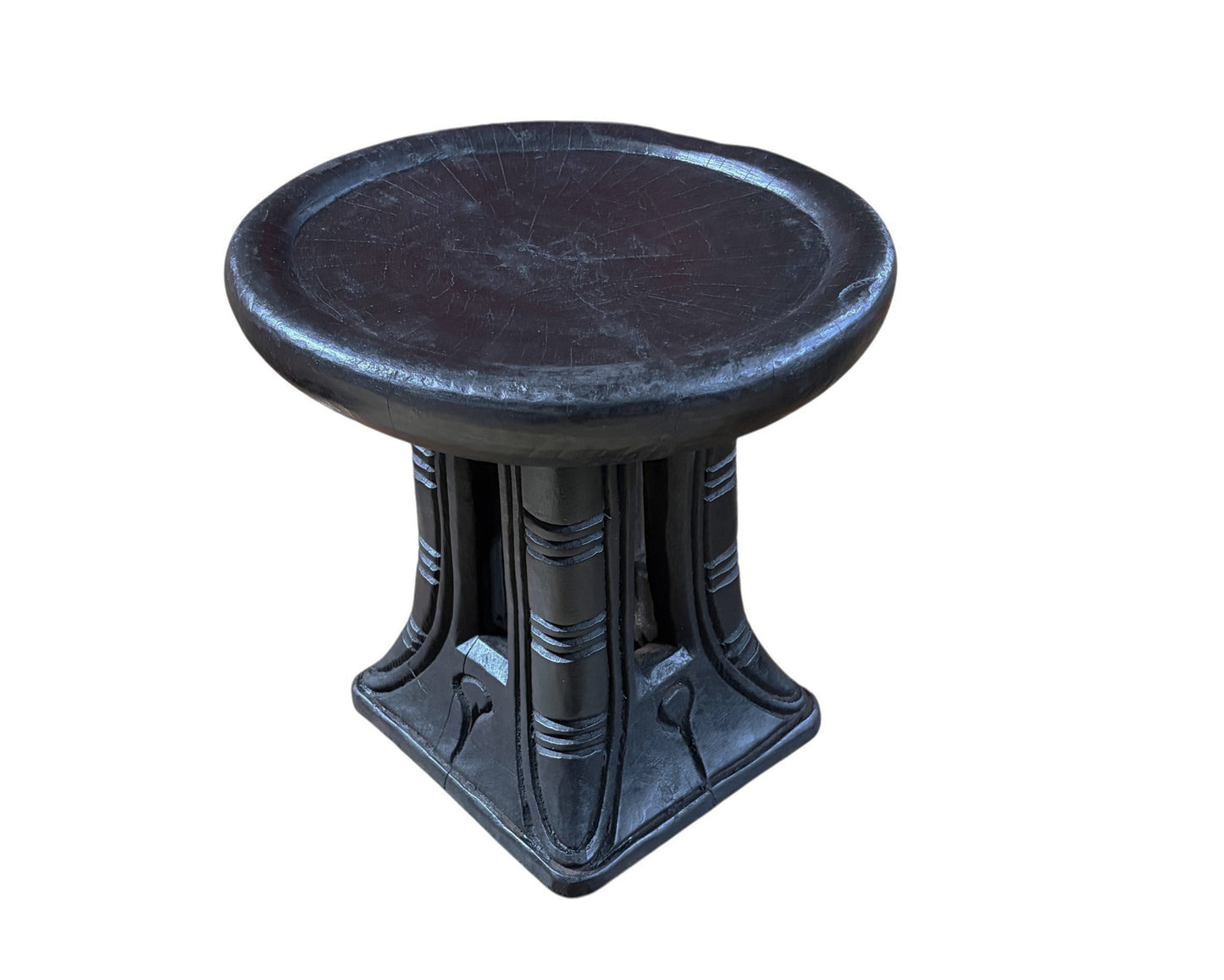 #1272 Vintage Tribal Nobility Bamileke Stool/Table Cameroon 13" H