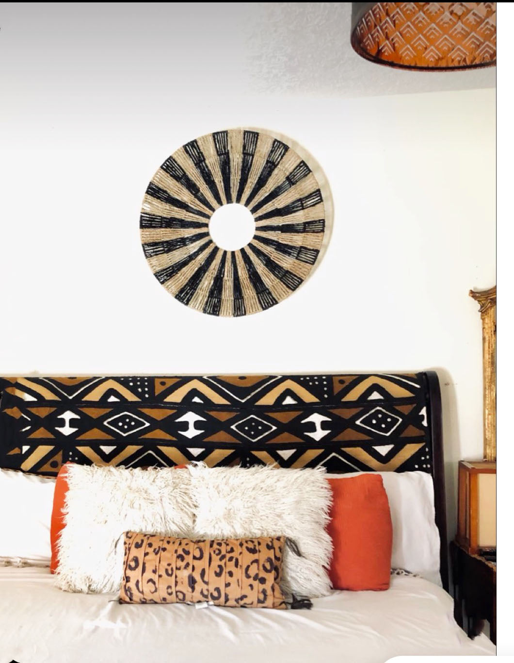 #5948 Large African Bogolan Mud Cloth Textile 86" h by 60" W