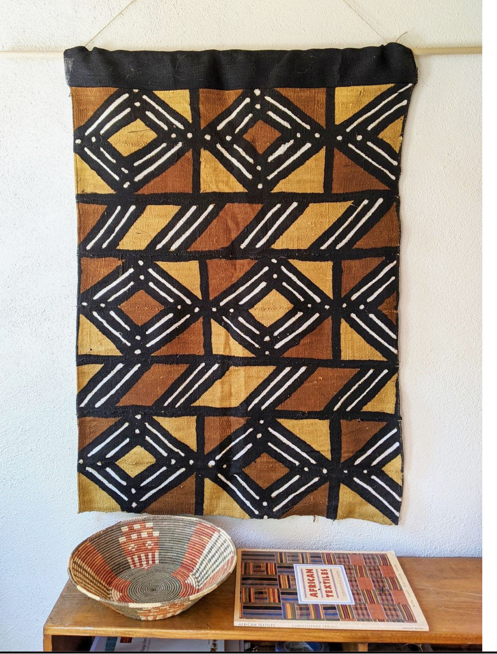 #5952 Large African Bogolan Mud Cloth Textile 88" h by 59" W