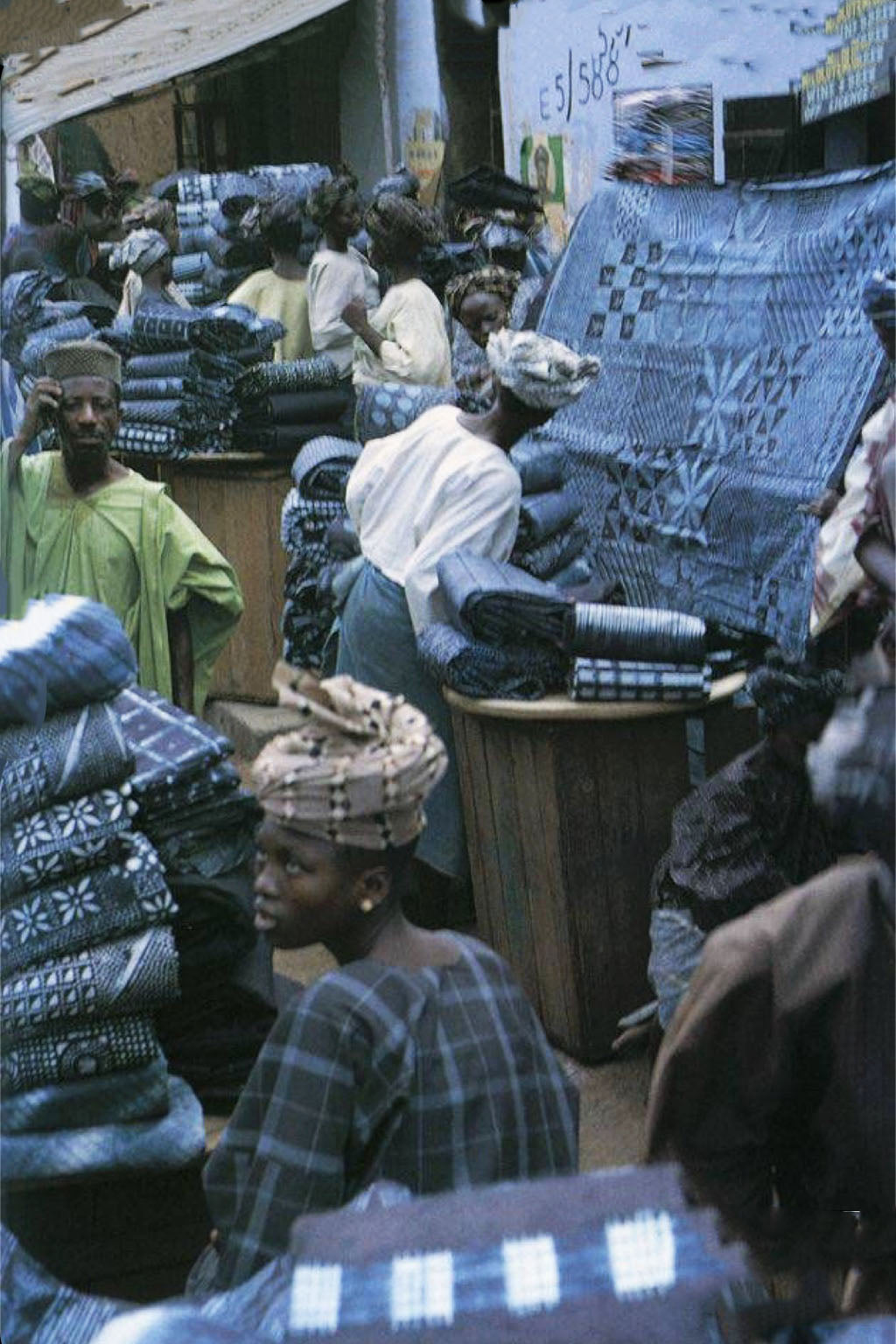 #7160 Fine  Indigo Cloth - Mossi Tribe Burkina Faso 67" H by 40" W