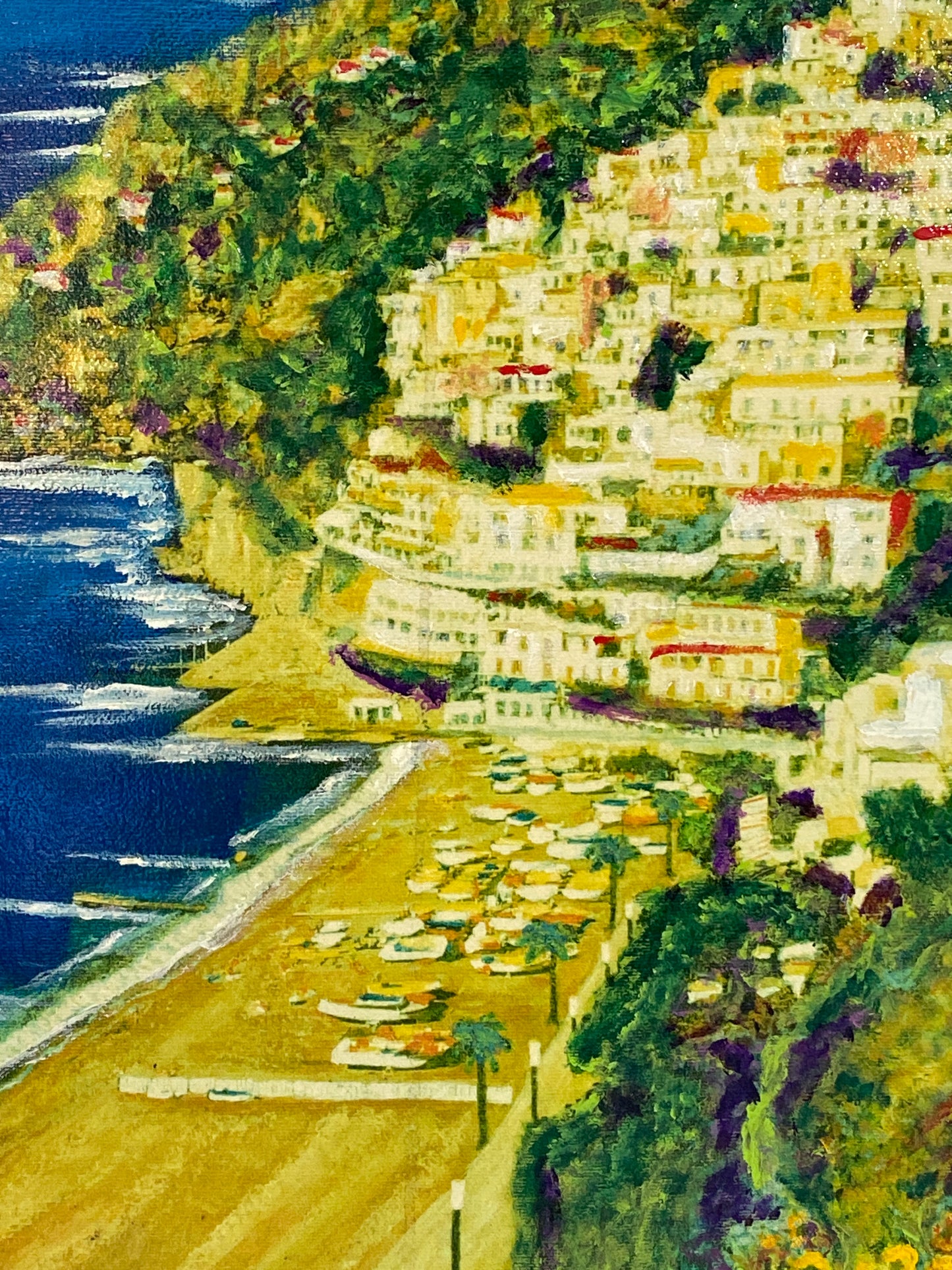 #7050 Costa d'Amalfi Embellished Giclee Painting  16" by 12"
