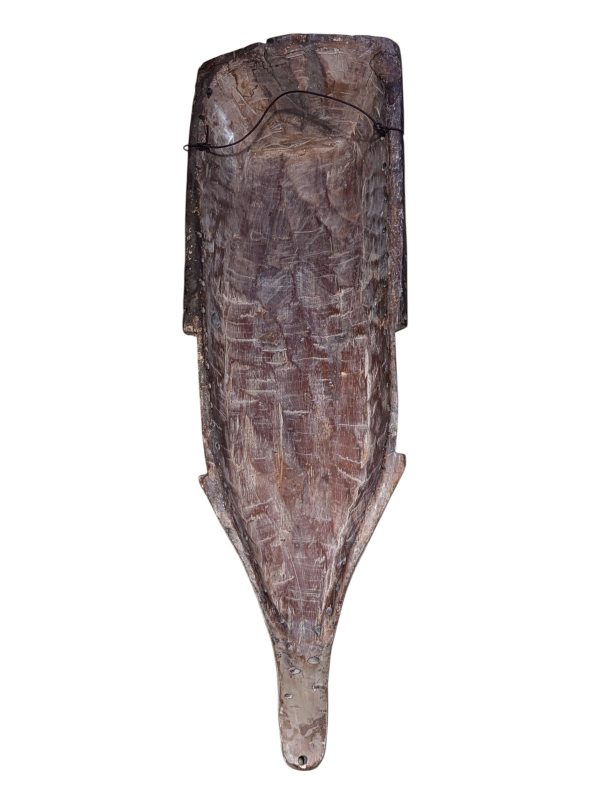 # 1289 Vintage Large Fang Mask Elongated Face Gabon African Mask 35" H