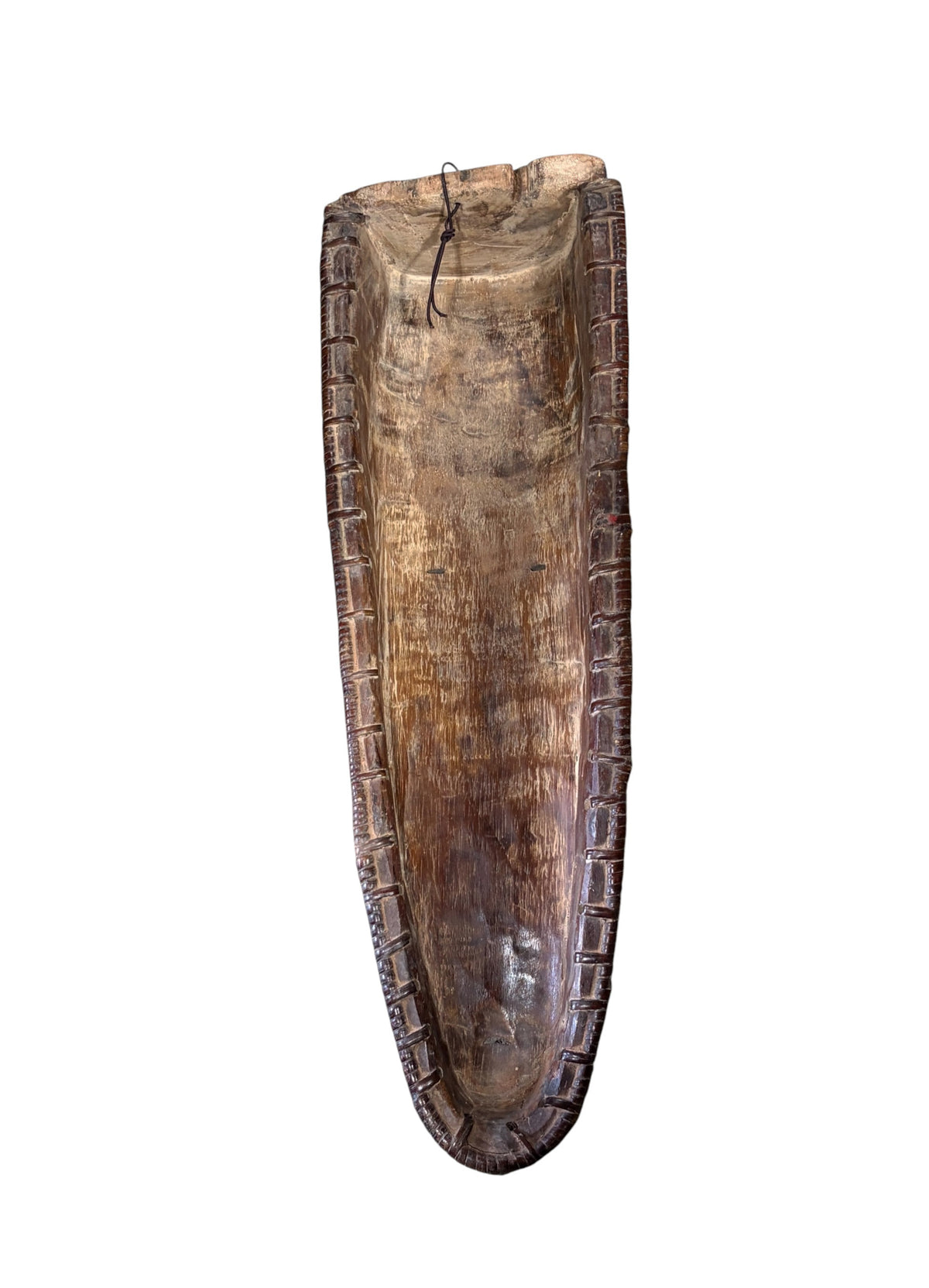 # 1291 Vintage Large Fang Mask Elongated Face Gabon African Mask 32.25" H