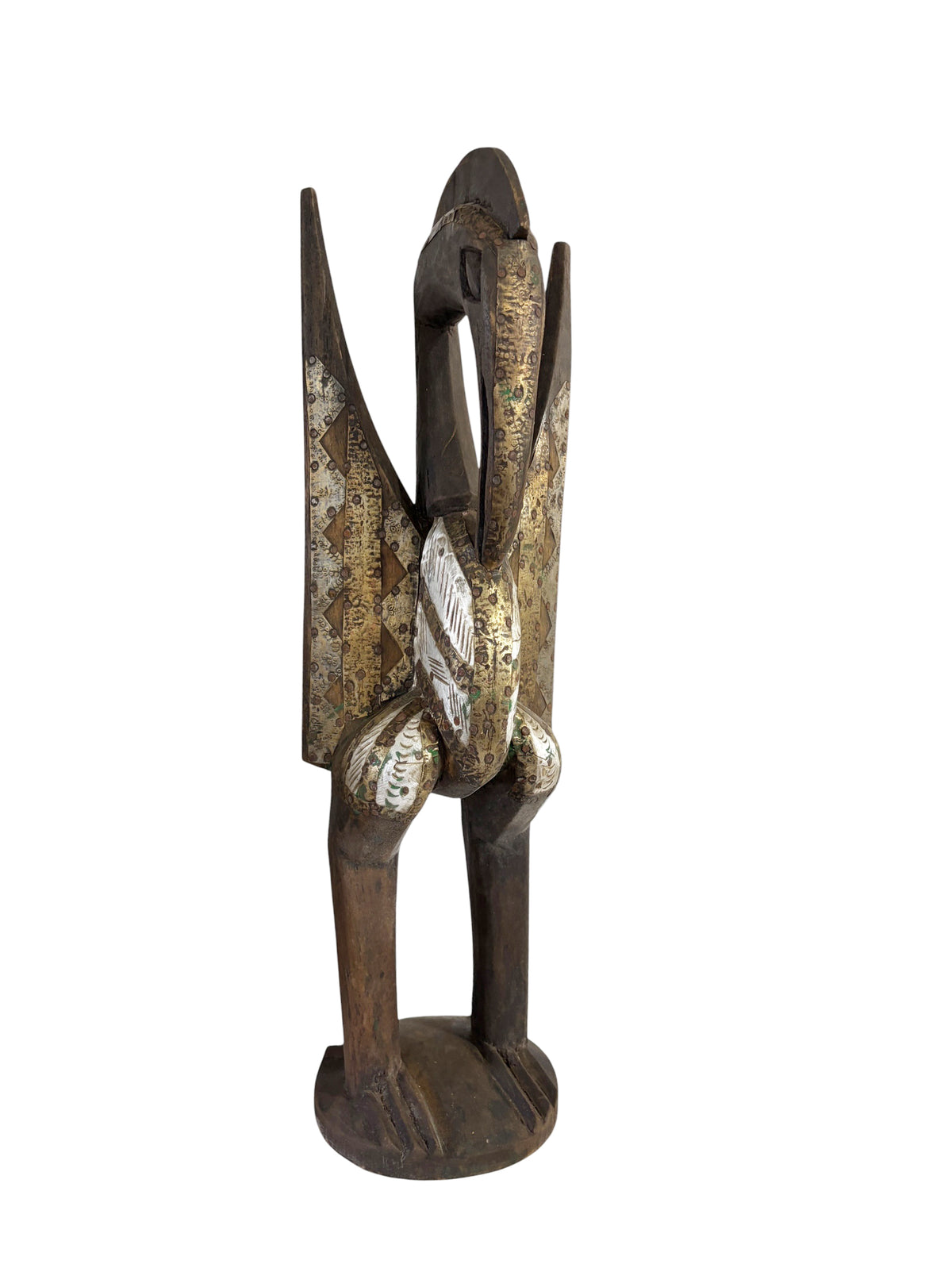 #1309 Vintage Sculpture of Senufo Bird Statue Cote d'Ivoire 24" H