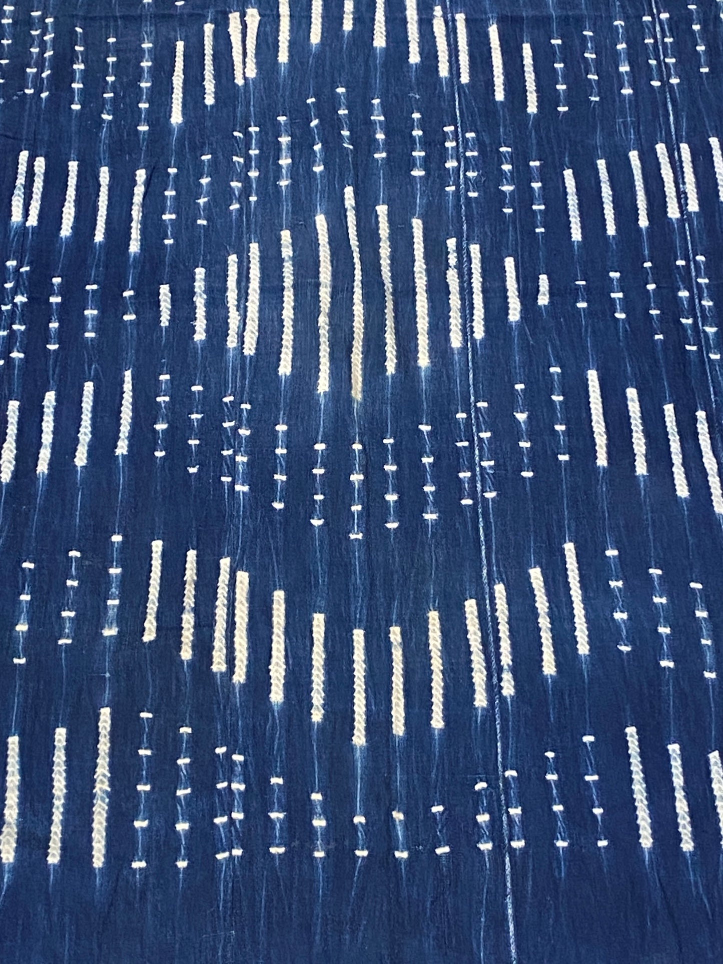 # 5730 Vintage Indigo& White Cloth - Mossi Tribe Burkina Faso 65" by 47"