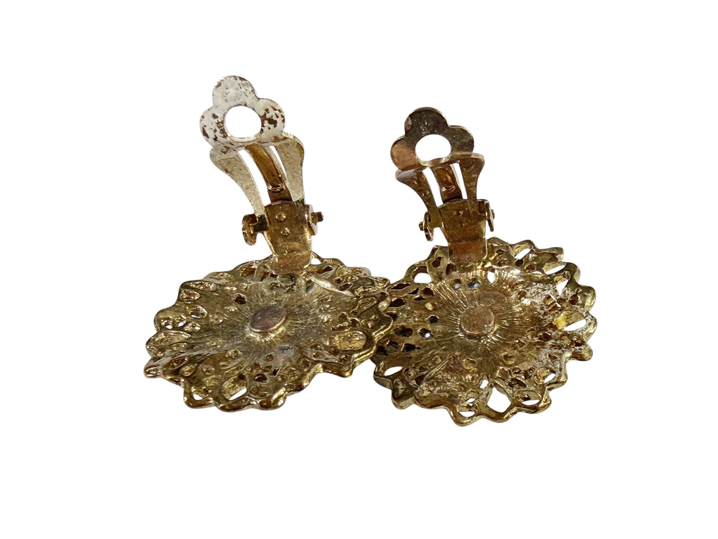 #65 Vintage Clip-on Earrings With Blue Stones