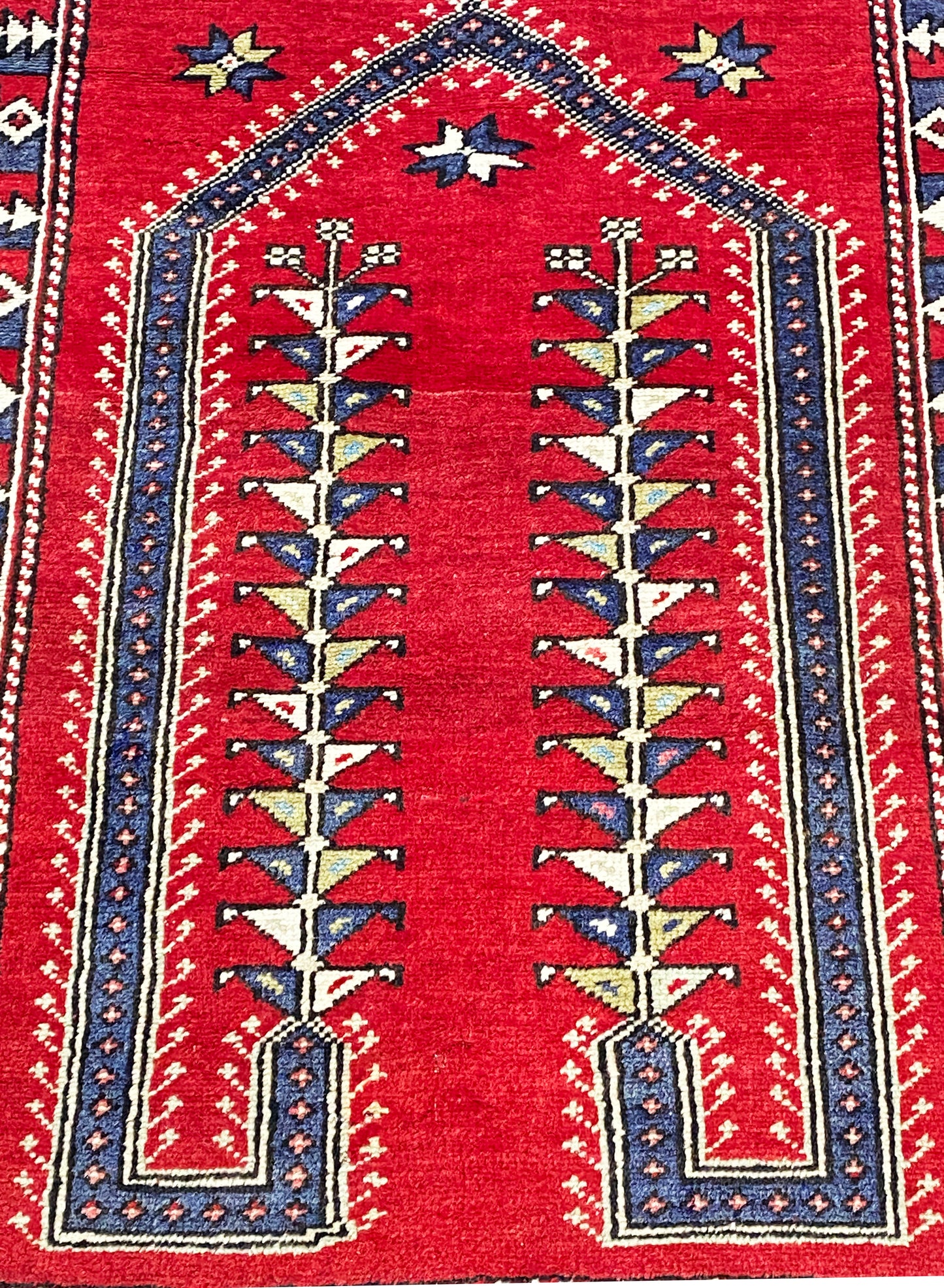 #3709 Caucasian Kazak Prayer Rug 4'4" by 3'2"
