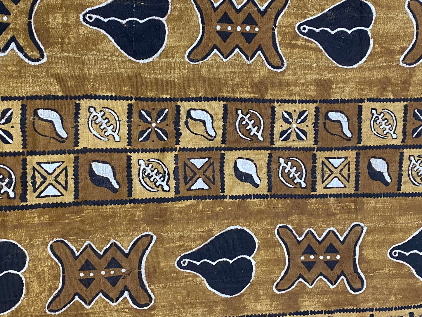 #5948 Large African Bogolan Mud Cloth Textile 86" h by 60" W