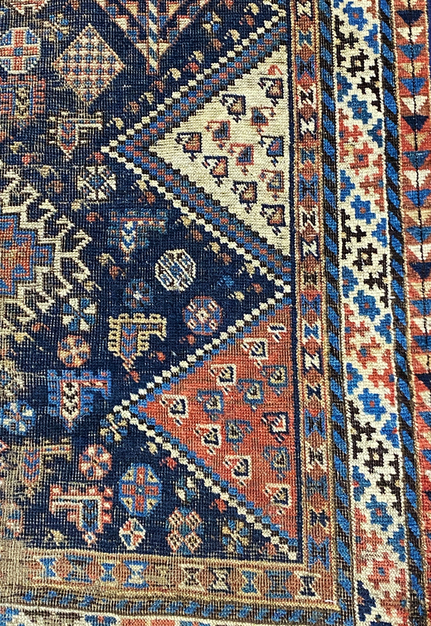 #7153 Rare Antique Tribal Persian Kamseh /Qasqai Rug 7' 6" BY 4'.9"
