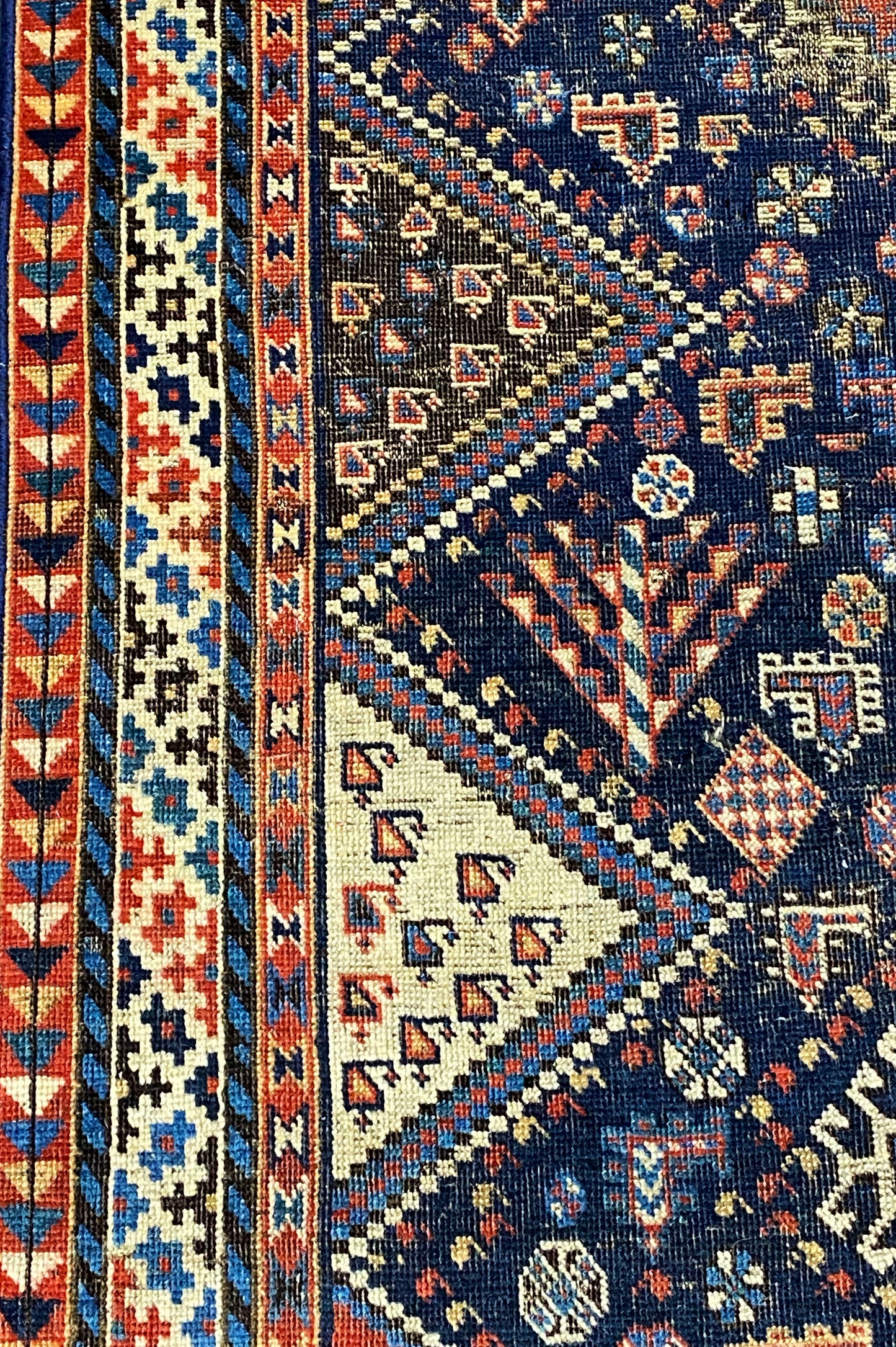 #7153 Rare Antique Tribal Persian Kamseh /Qasqai Rug 7' 6" BY 4'.9"