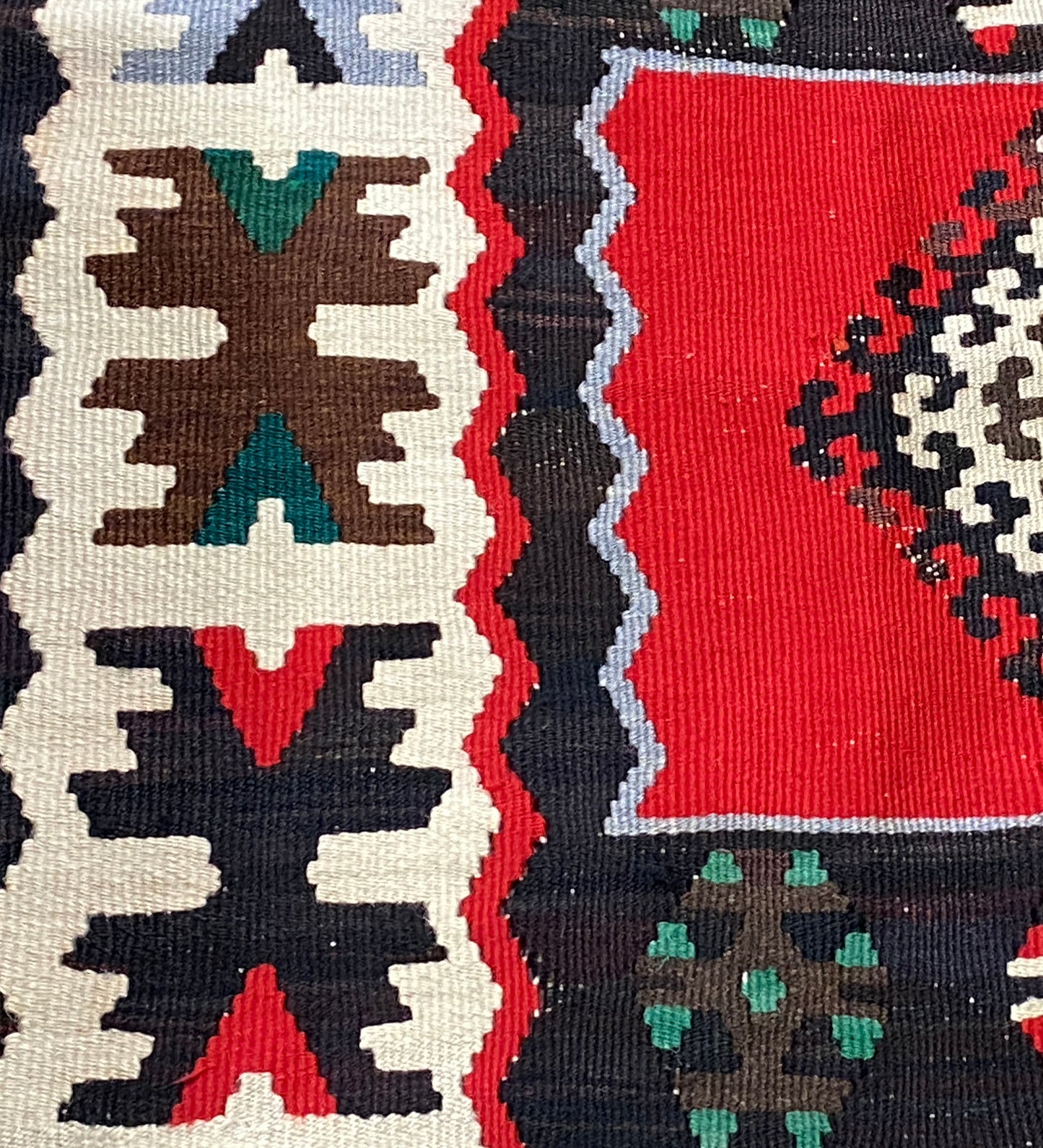 #7154 Tribal Old Hand Knotted Wool Anatolian Kilim Runner Rug, Anatolian 114"