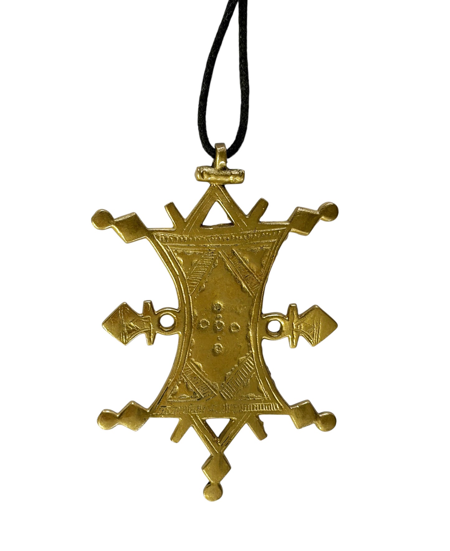 #3262 Vintage Bronze Tuareg Star or Agadez Cross Bronze Pendant