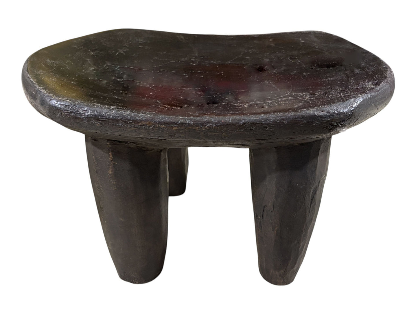 # 4344 Vintage African Carved Wood Senufo milk Stool 14" W
