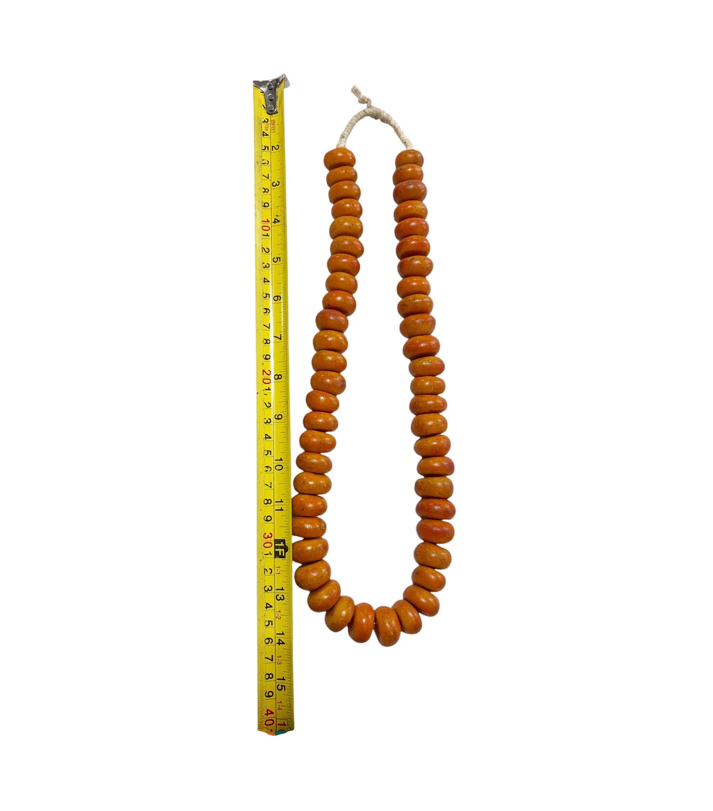 #1034 Vintage African Necklace/ Currency 50 Amber Beads Nigeria