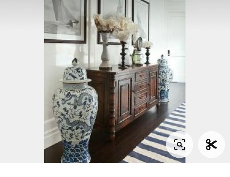 # 7199/954 Large Chinese B & W Porcelain Ginger Jar 37 " H