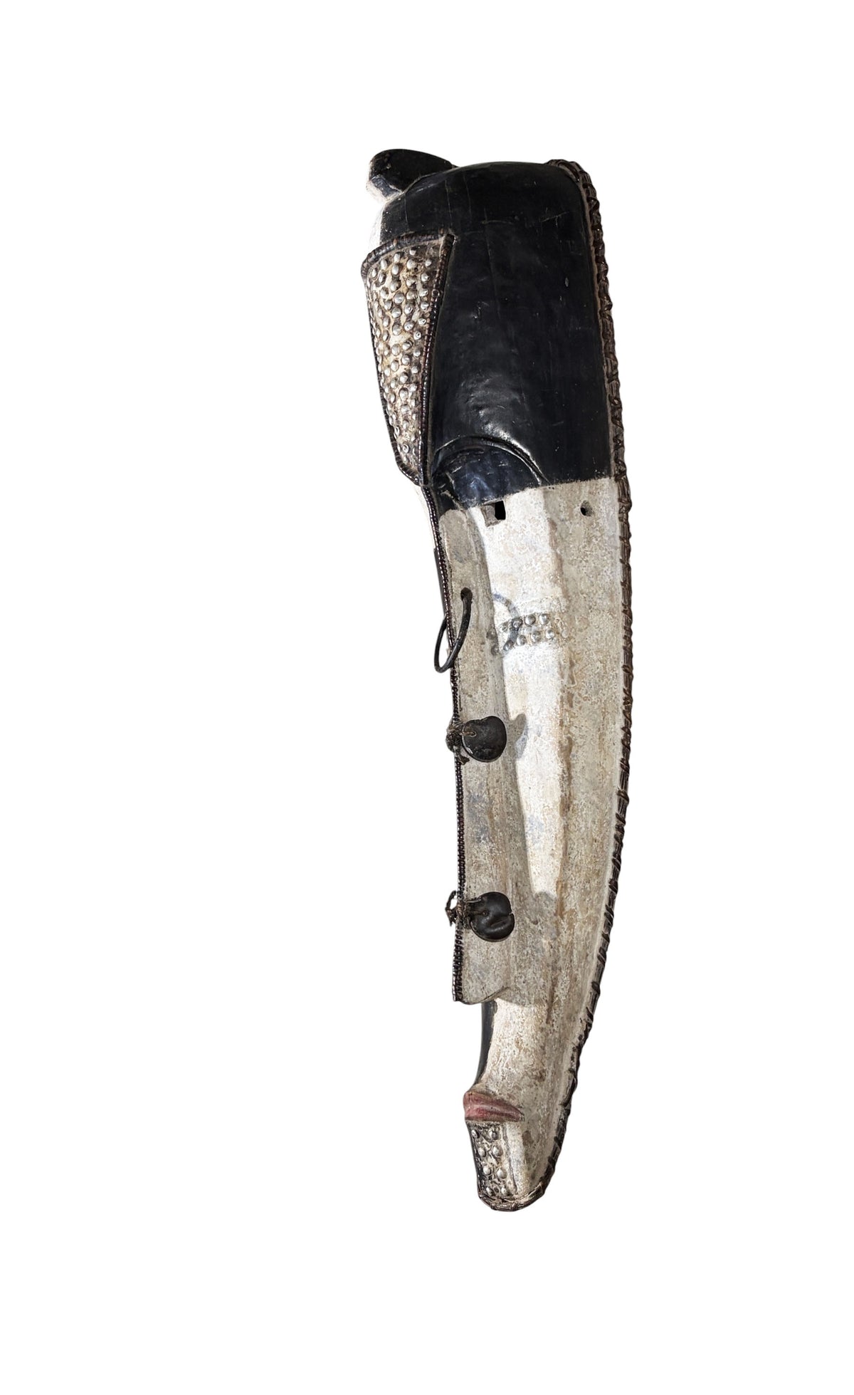 # 1214 Vintage Large Fang Mask Elongated Face Gabon African Mask 48" H