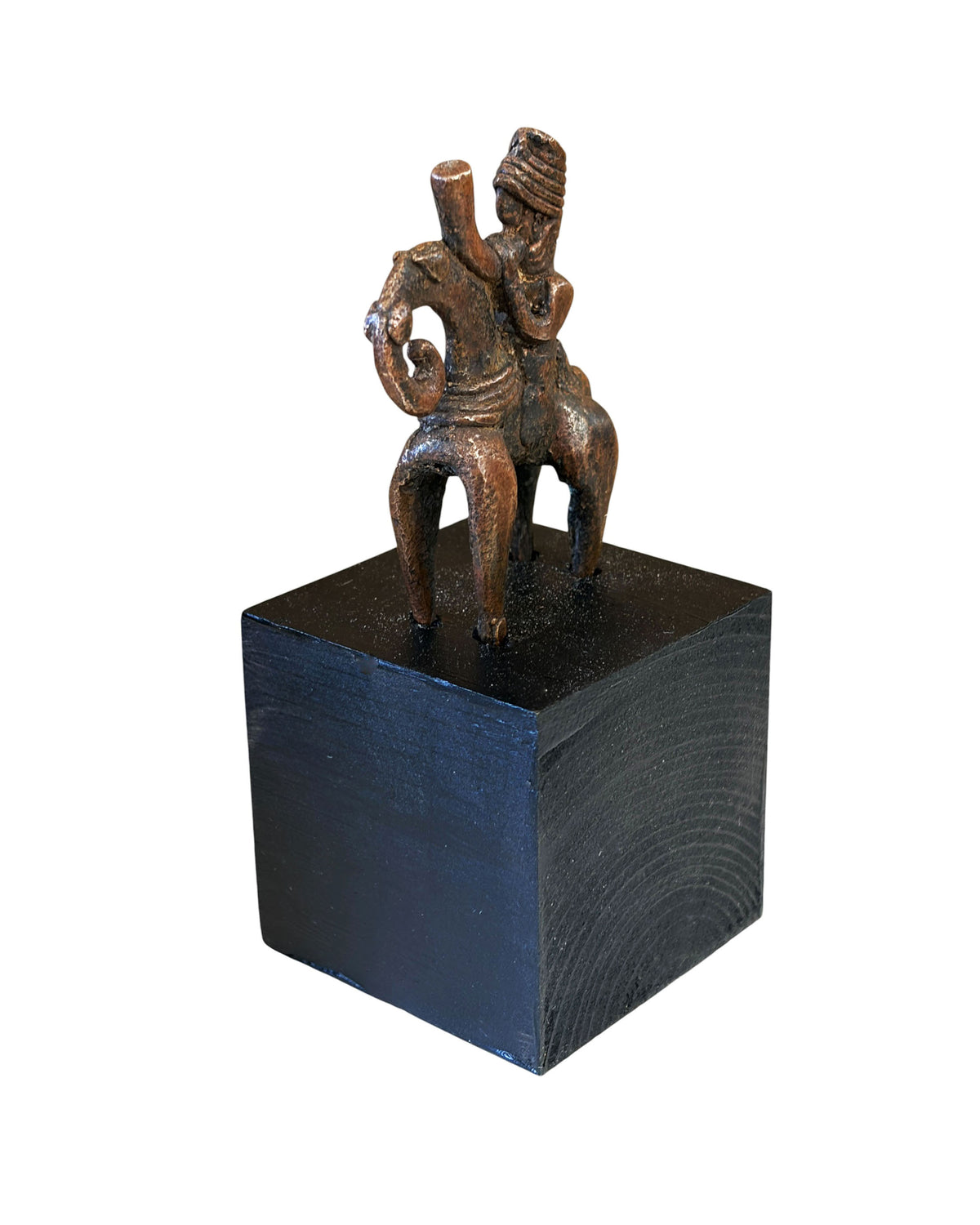 #4159 Vintage African Dogon Bronze Horseman Gold Weight Mali