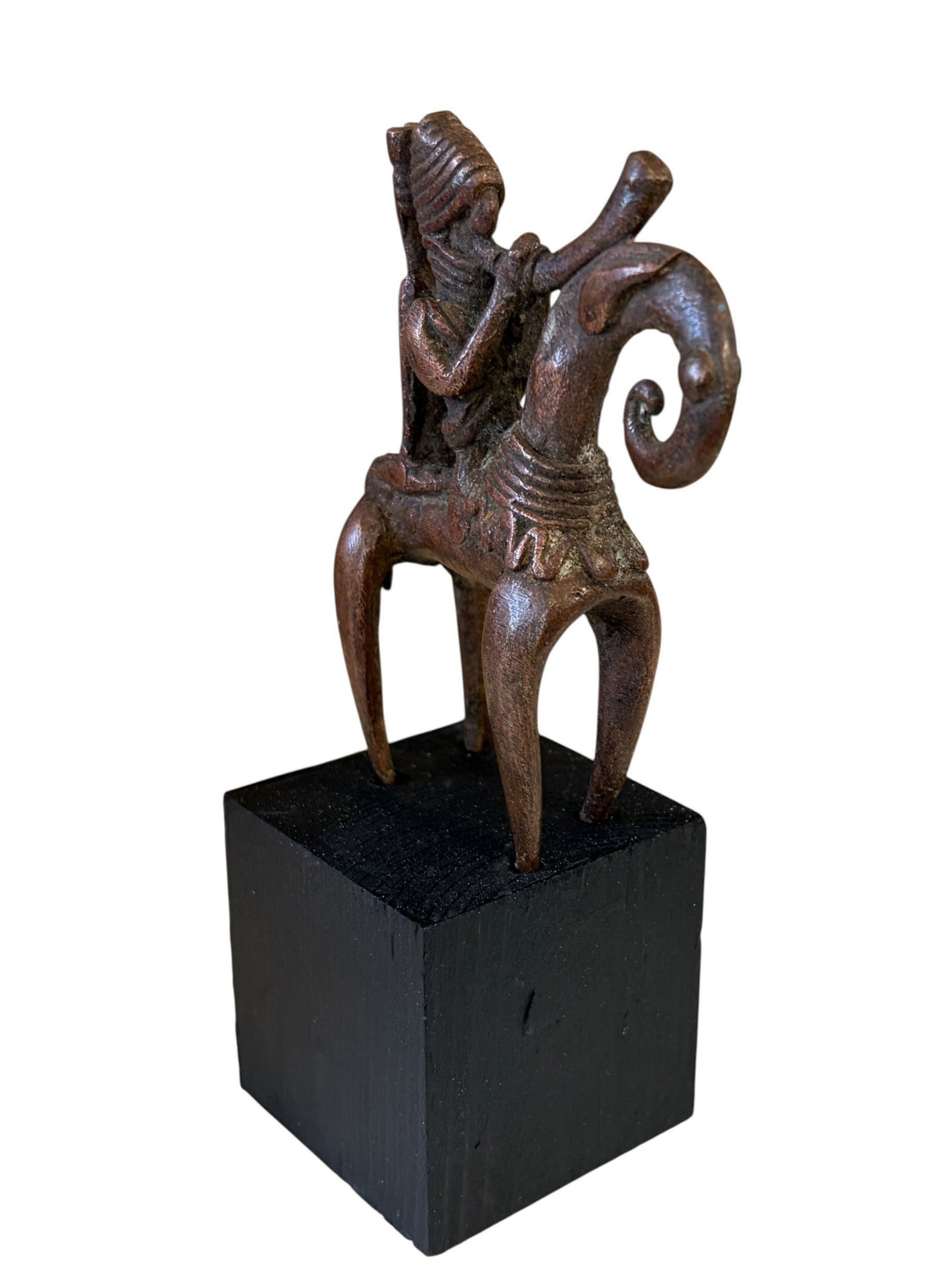 #991 Superb African Dogon Bronze Horseman Cast Handmade Mali 5.75"H