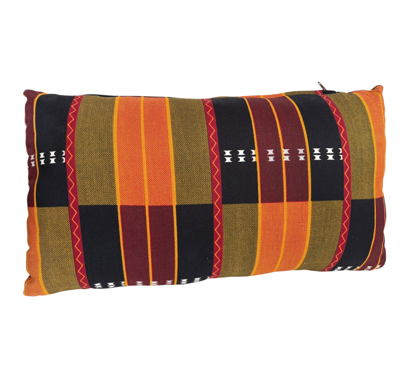 #100 African kente Cloth Throw Lumbar Pillow 17" W