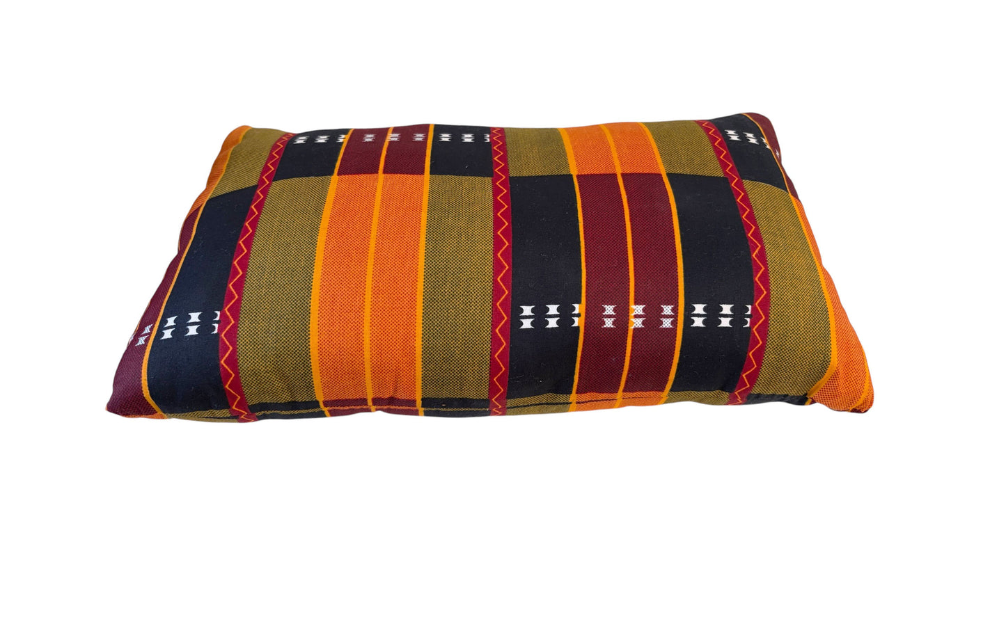 #102 African kente Cloth Throw Lumbar Pillow 17" W