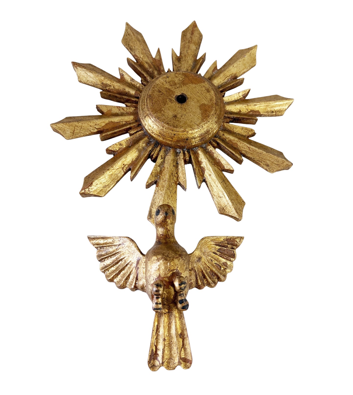 #717 European Wooden Dove Sunburst the Holy Spirit 9" Diameter
