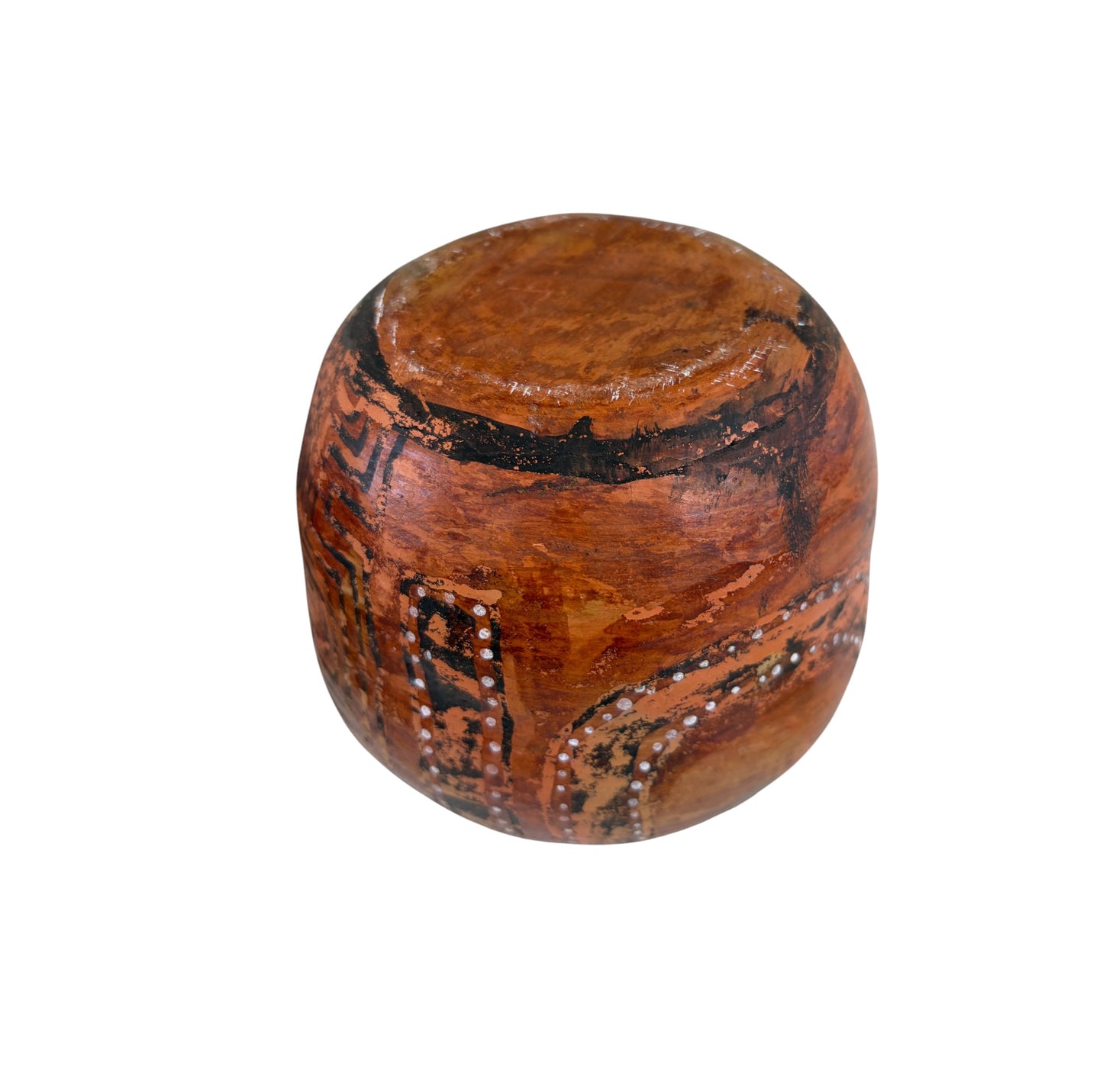 #C Vintage Amazonian Asurini Indigenous Redware Ceramic Jar Brazil