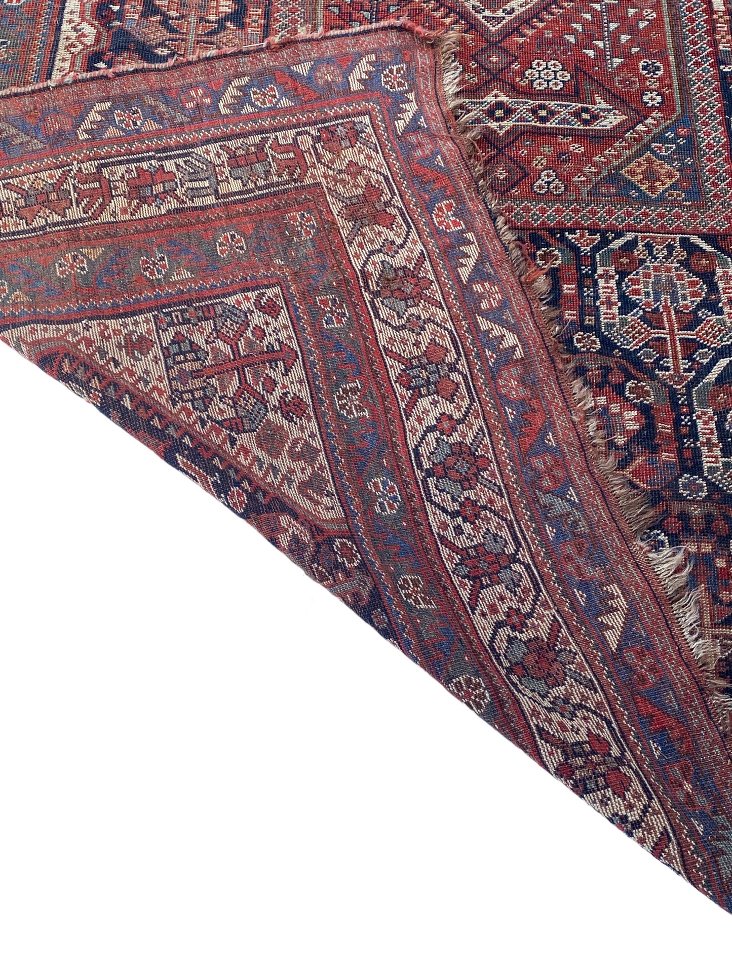 #7012 Antique Qashqai Kashkuli Rug with All Over Design, circa 1900