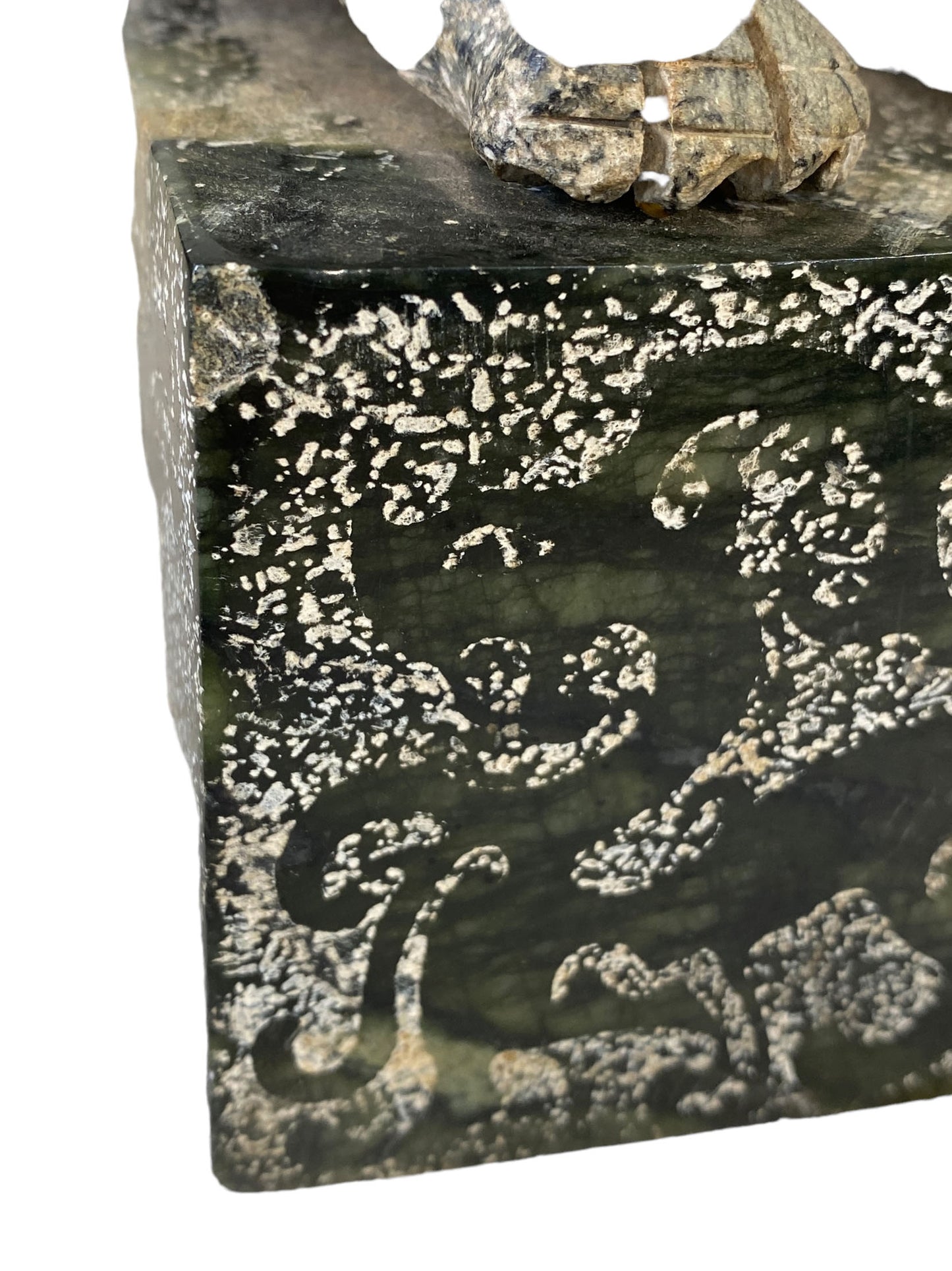 #5663 Large Chinoiserie Stone Foo Dog Ink Stamp Seal 6" w