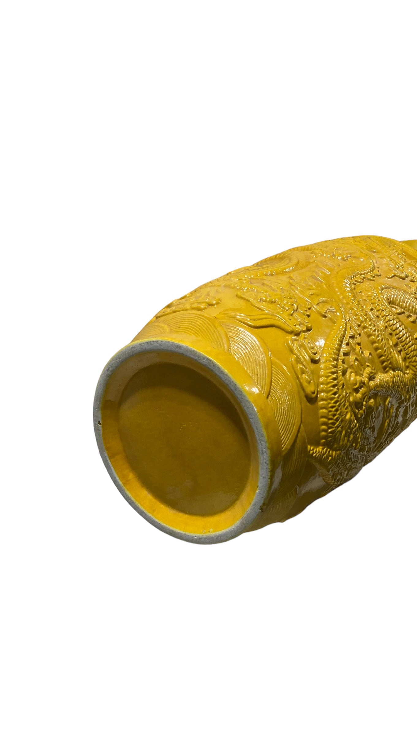 #3188 Chinoiserie Large Famille Jaune Style Dragons Vase. 27' H