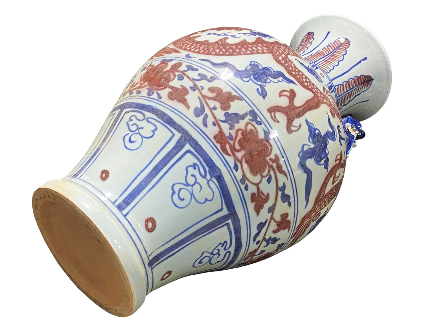 #5790 Large Chinoiserie Ming Dynasty Style Vase 22" H