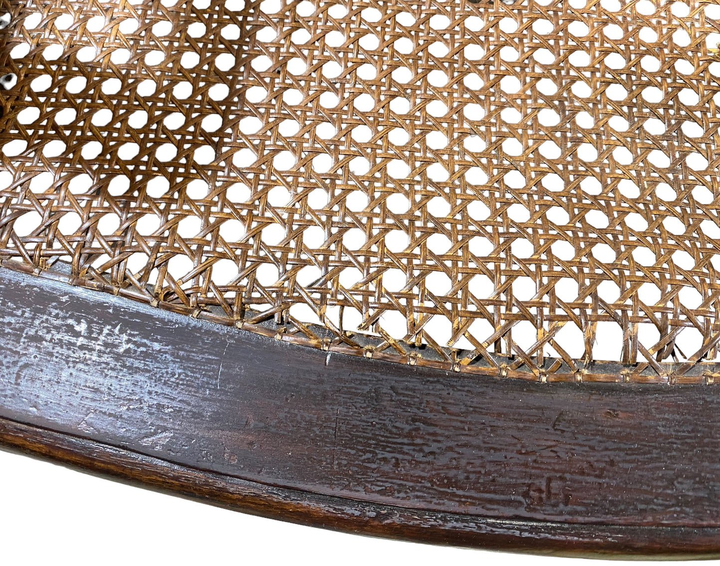 #5554 Antique Venetian Wood Side Cane Armchair