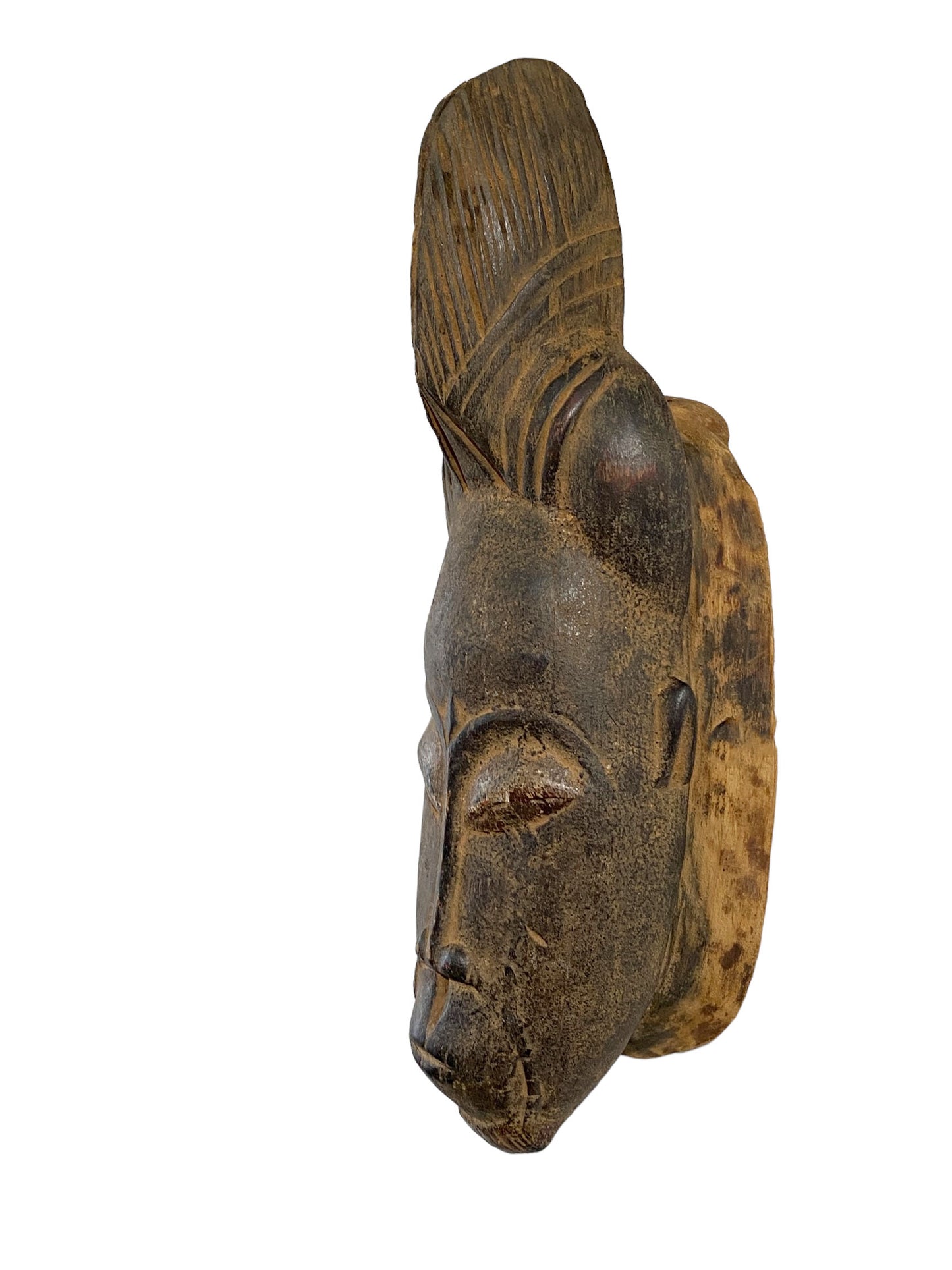#5606 Superb African Baule Portrait Mask Cote D'ivoire 15" H
