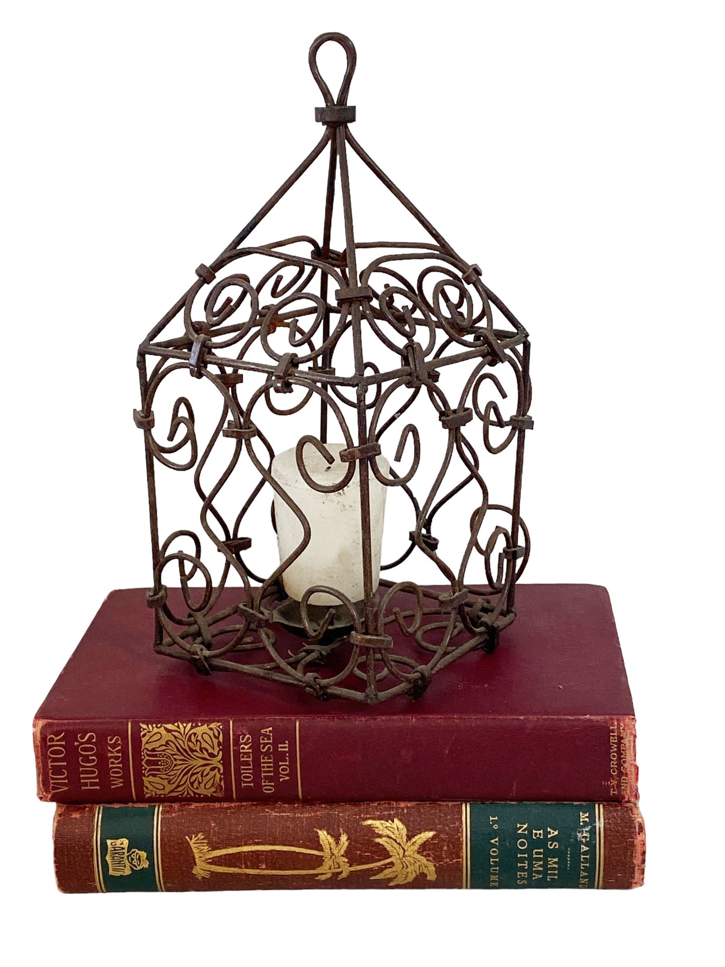 #5669 Vintage Artistic Iron Candle Holder 9.25" H
