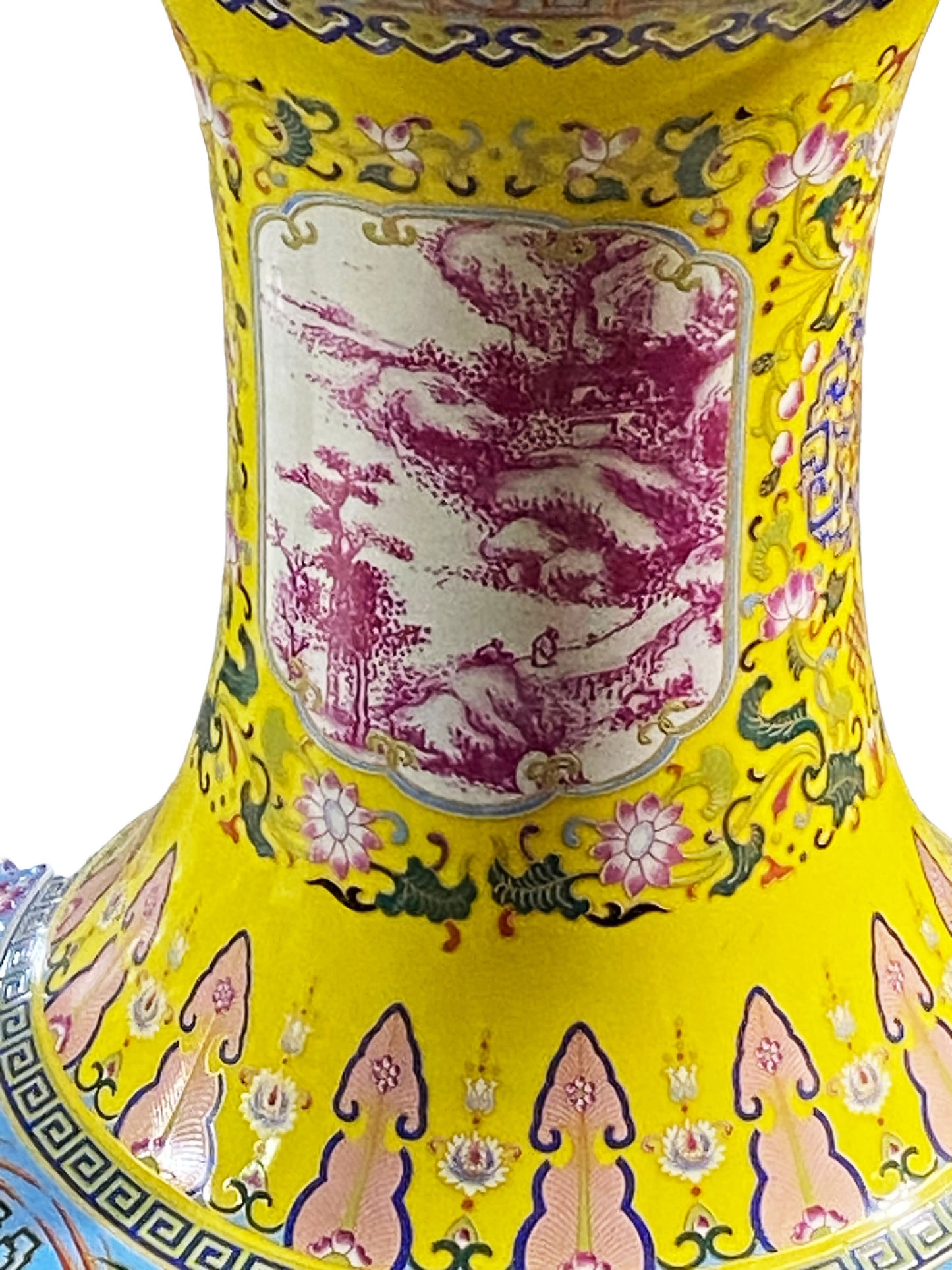 #5646 Imperial Yellow Famille Jaune Large Onion Shape Vase 22" H