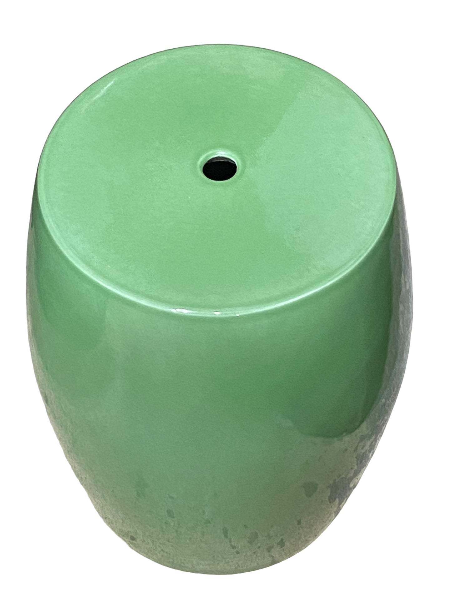 #5721 Vintage Small Chinoiserie Celadon Porcelain Garden Stool/Table  14.5" H
