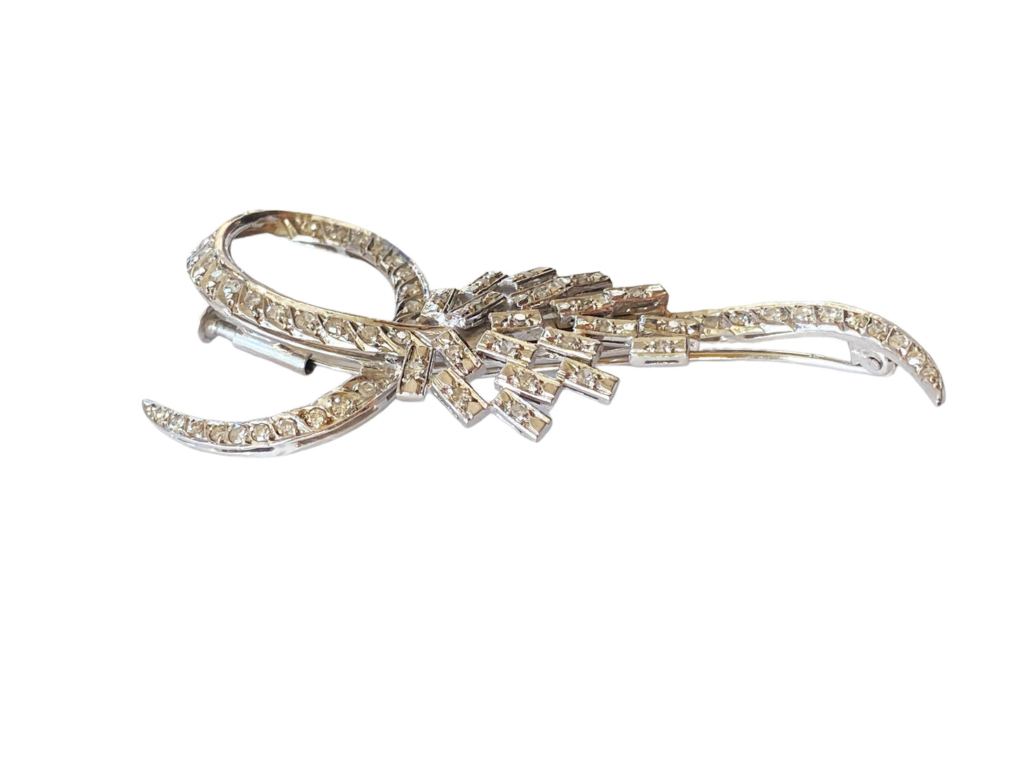 #2017 Rare 1930'S Ladies Platinum & Diamond Swirl Pin