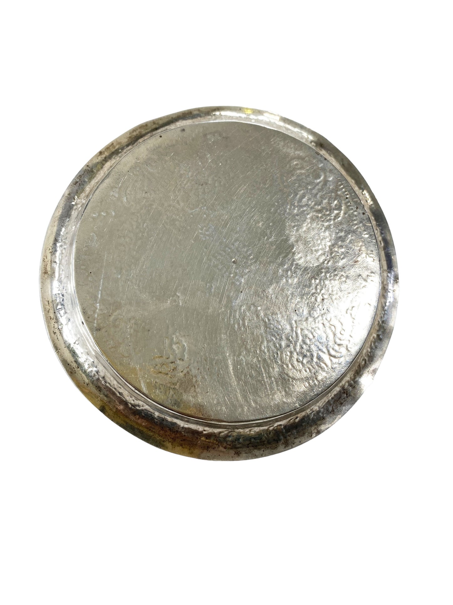 #7010 Old Ornate Coin Silver Dish