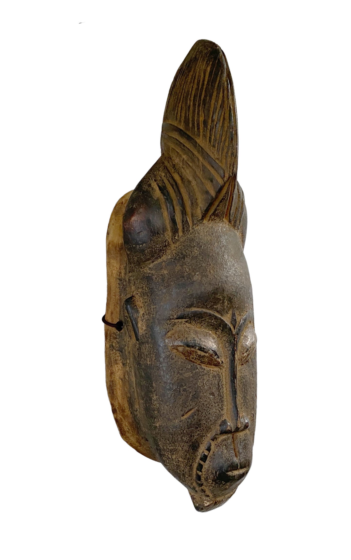 #5606 Superb African Baule Portrait Mask Cote D'ivoire 15" H