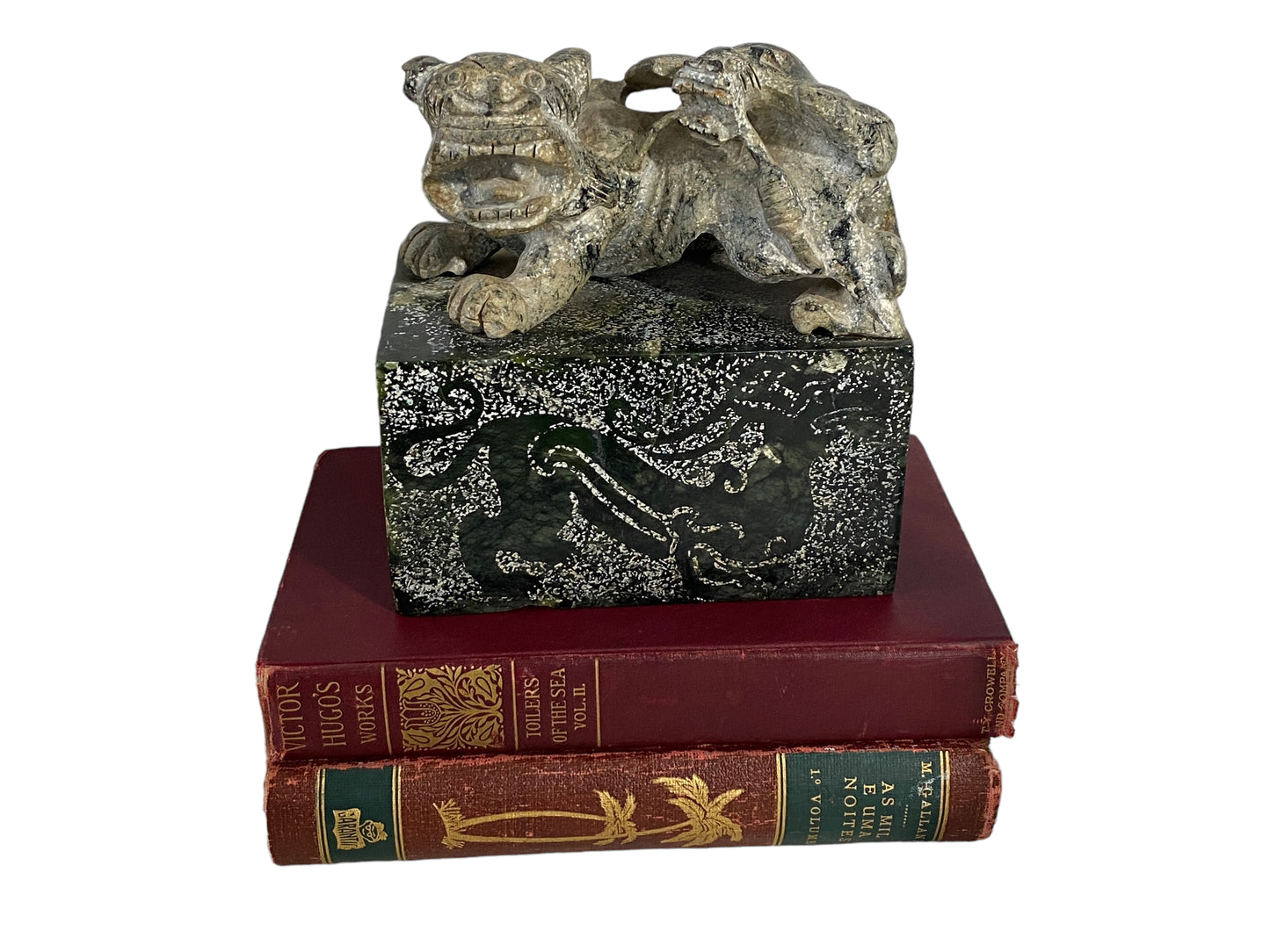 #5663 Large Chinoiserie Stone Foo Dog Ink Stamp Seal 6" w