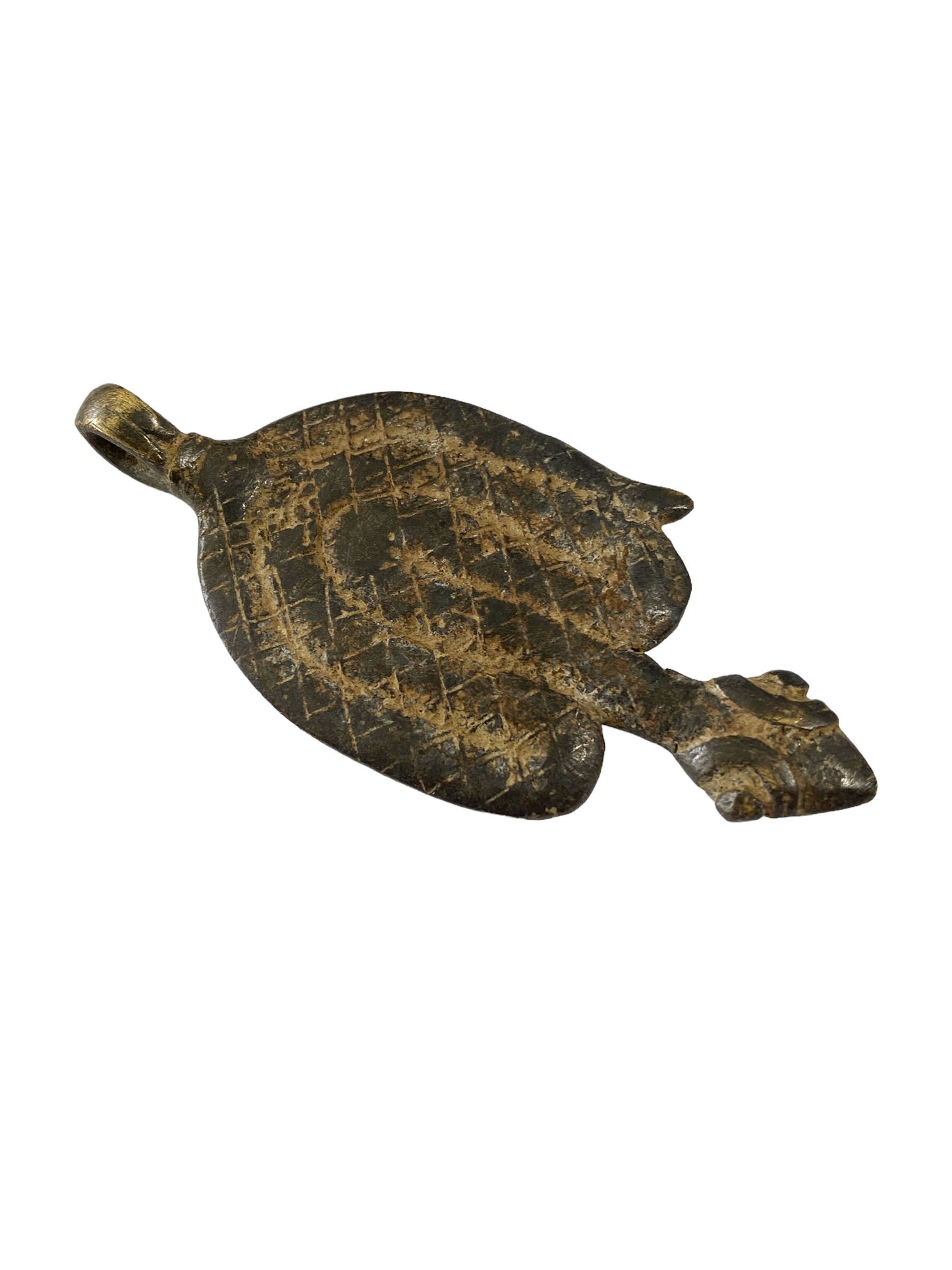 #5673 Superb Gan Bronze Amulet Pendant of Ornate Serpent Burkina Faso Africa