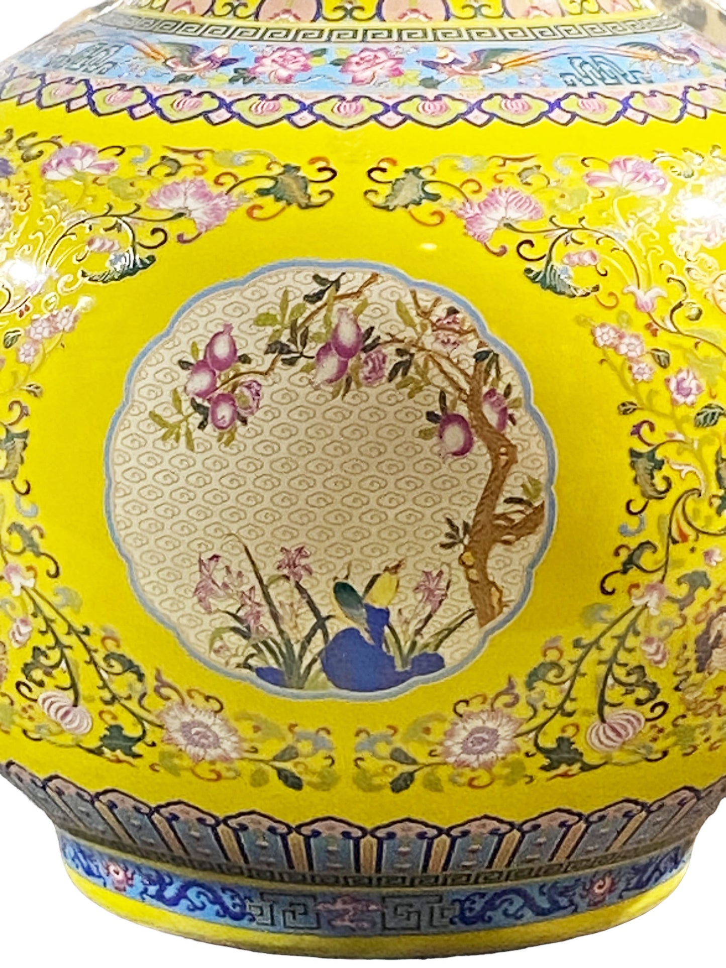 #5646 Imperial Yellow Famille Jaune Large Onion Shape Vase 22" H